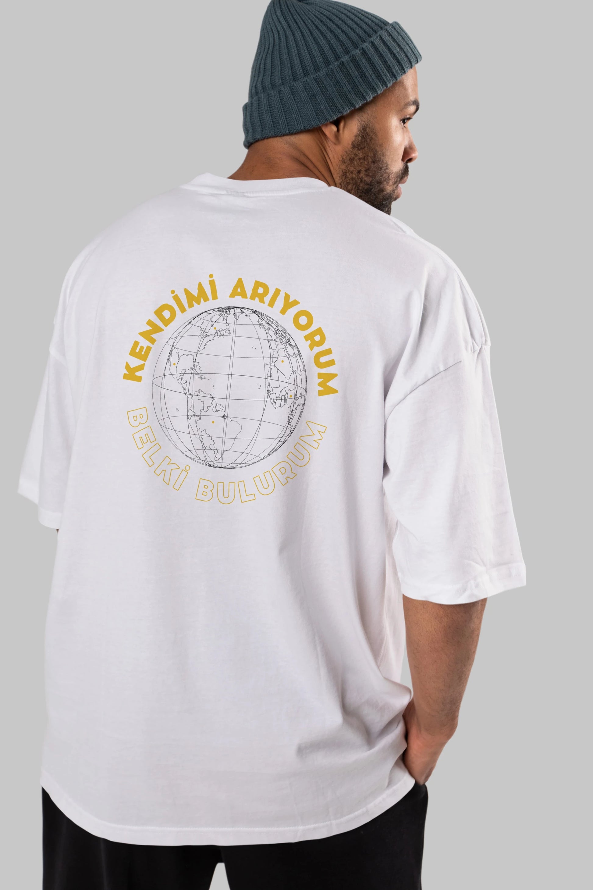 Kendimi Arıyorum Yazılı Arka Baskılı Oversize t-shirt Erkek Kadın Unisex