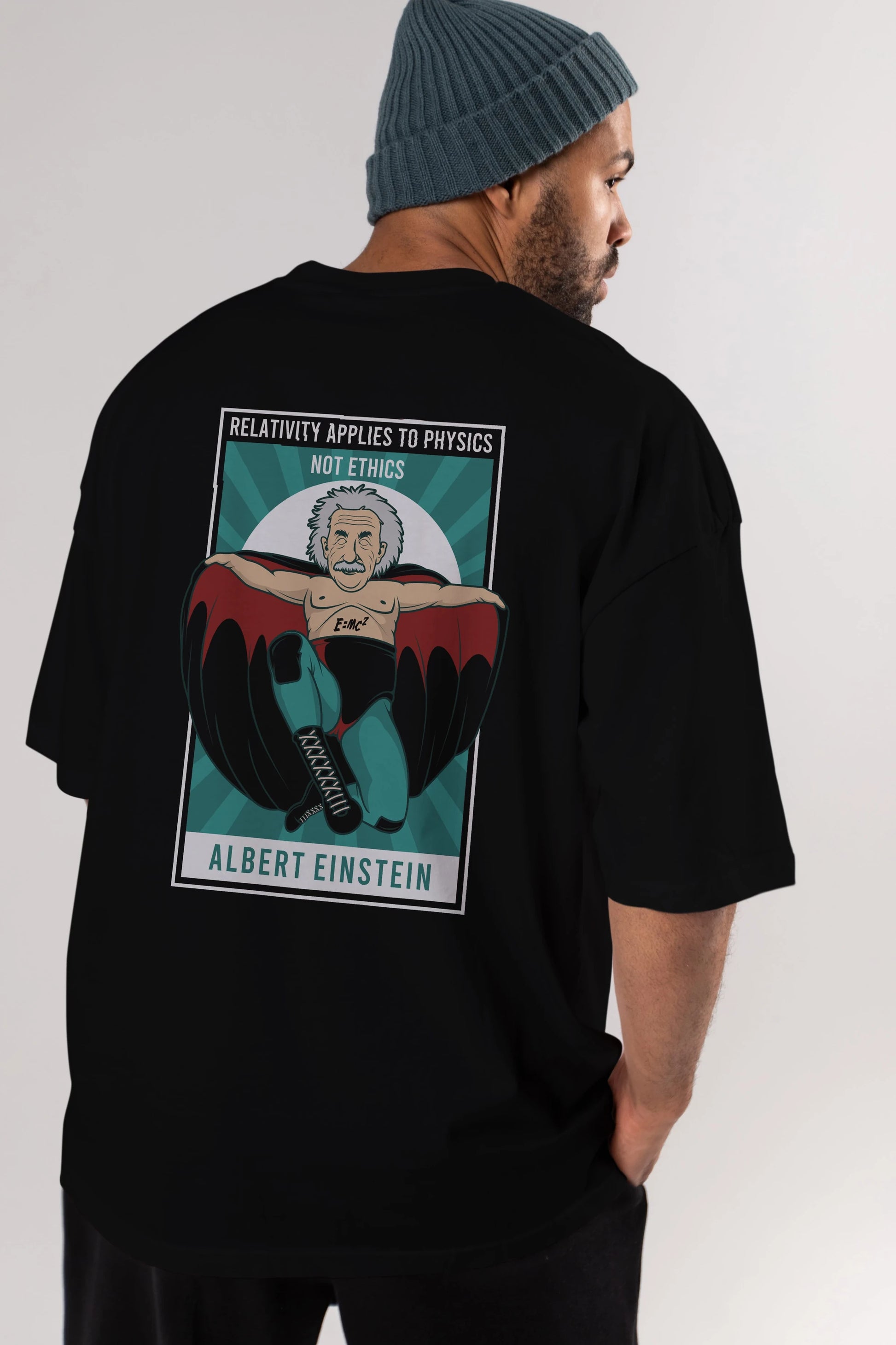 Nacho Libre Einstein Arka Baskılı Oversize t-shirt Erkek Kadın Unisex %100 Pamuk tişort