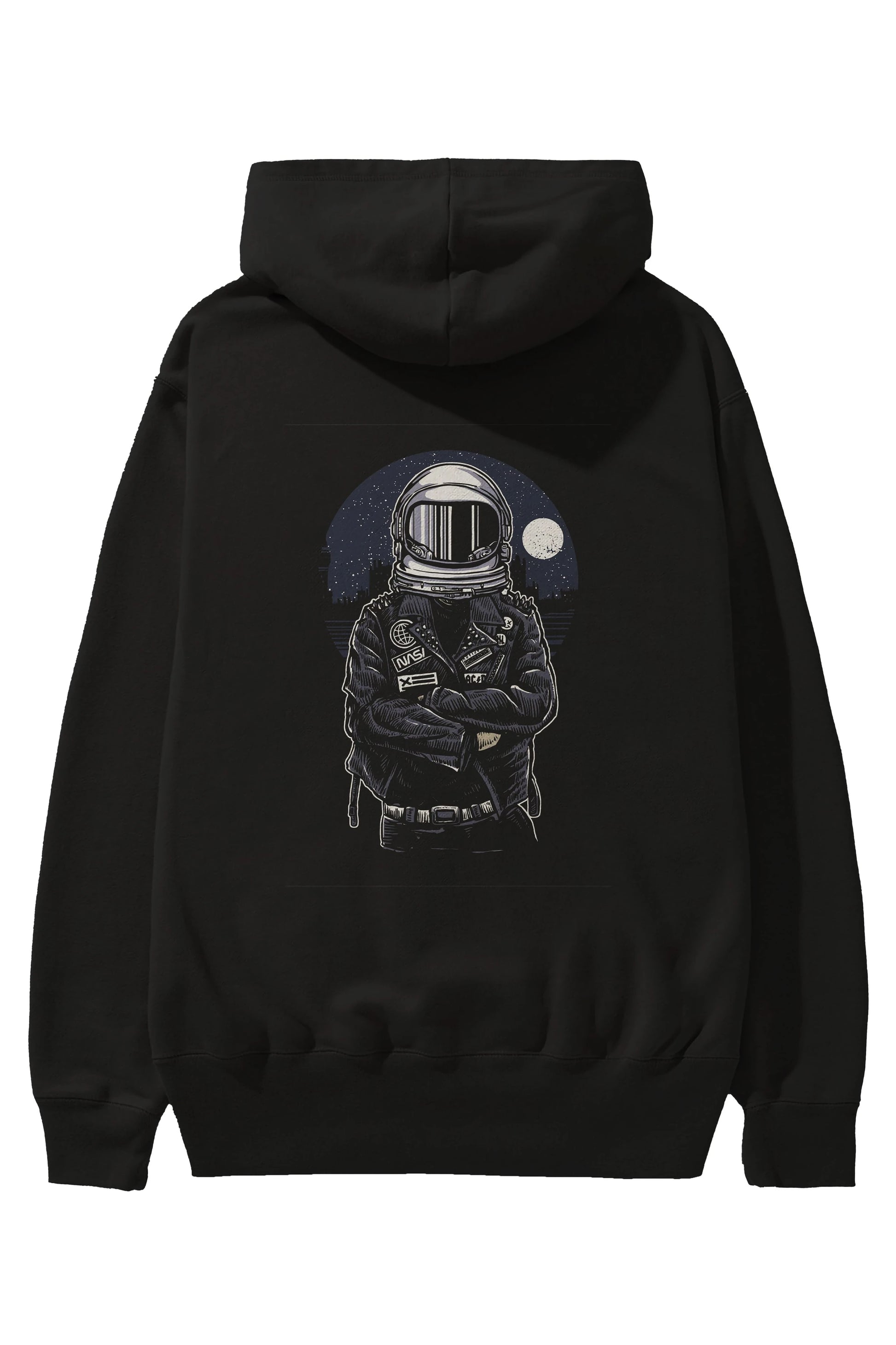 Astronaut Rebel Arka Baskılı Hoodie Oversize Kapüşonlu Sweatshirt Erkek Kadın Unisex