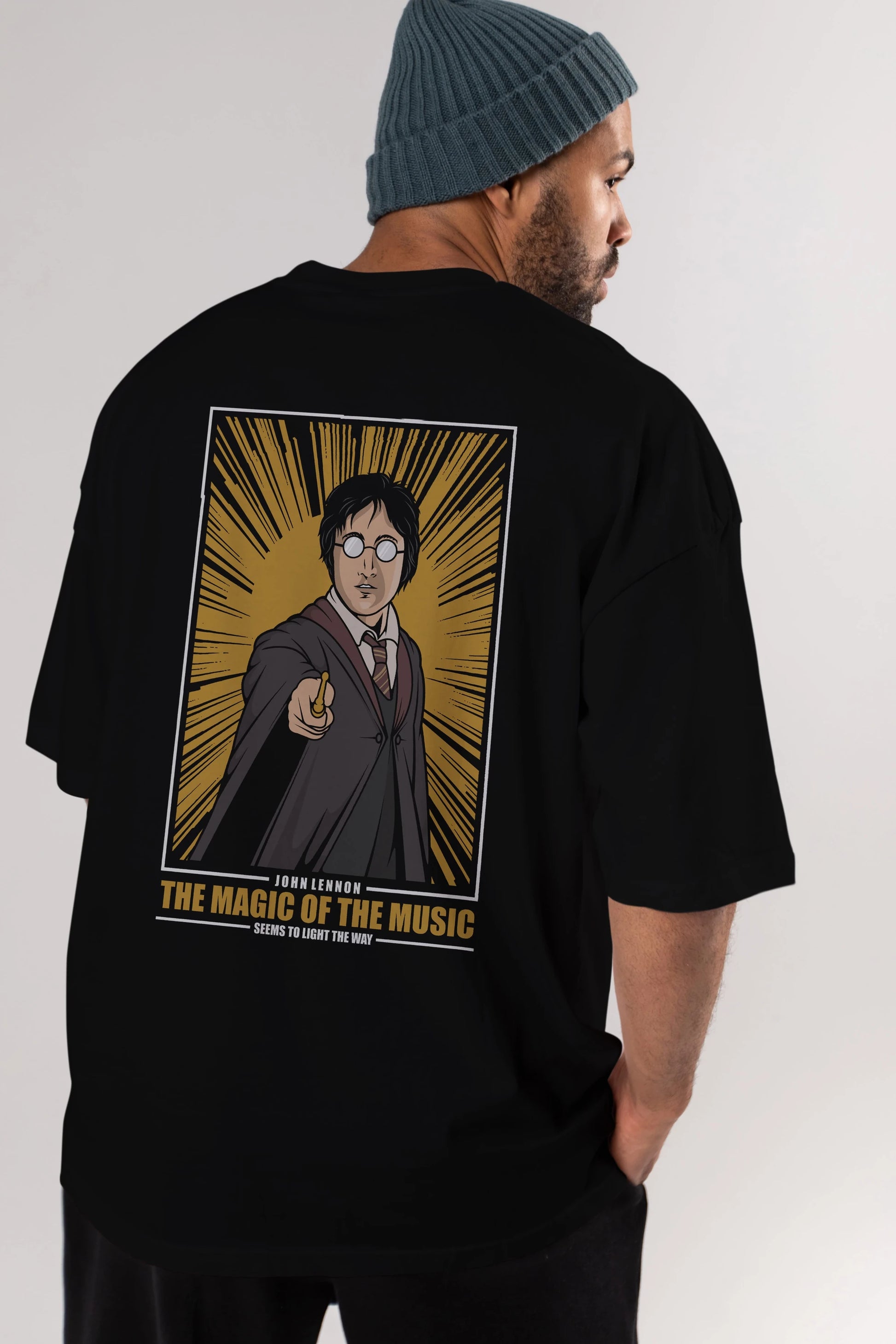 John Potter Arka Baskılı Oversize t-shirt Erkek Kadın Unisex %100 Pamuk tişort