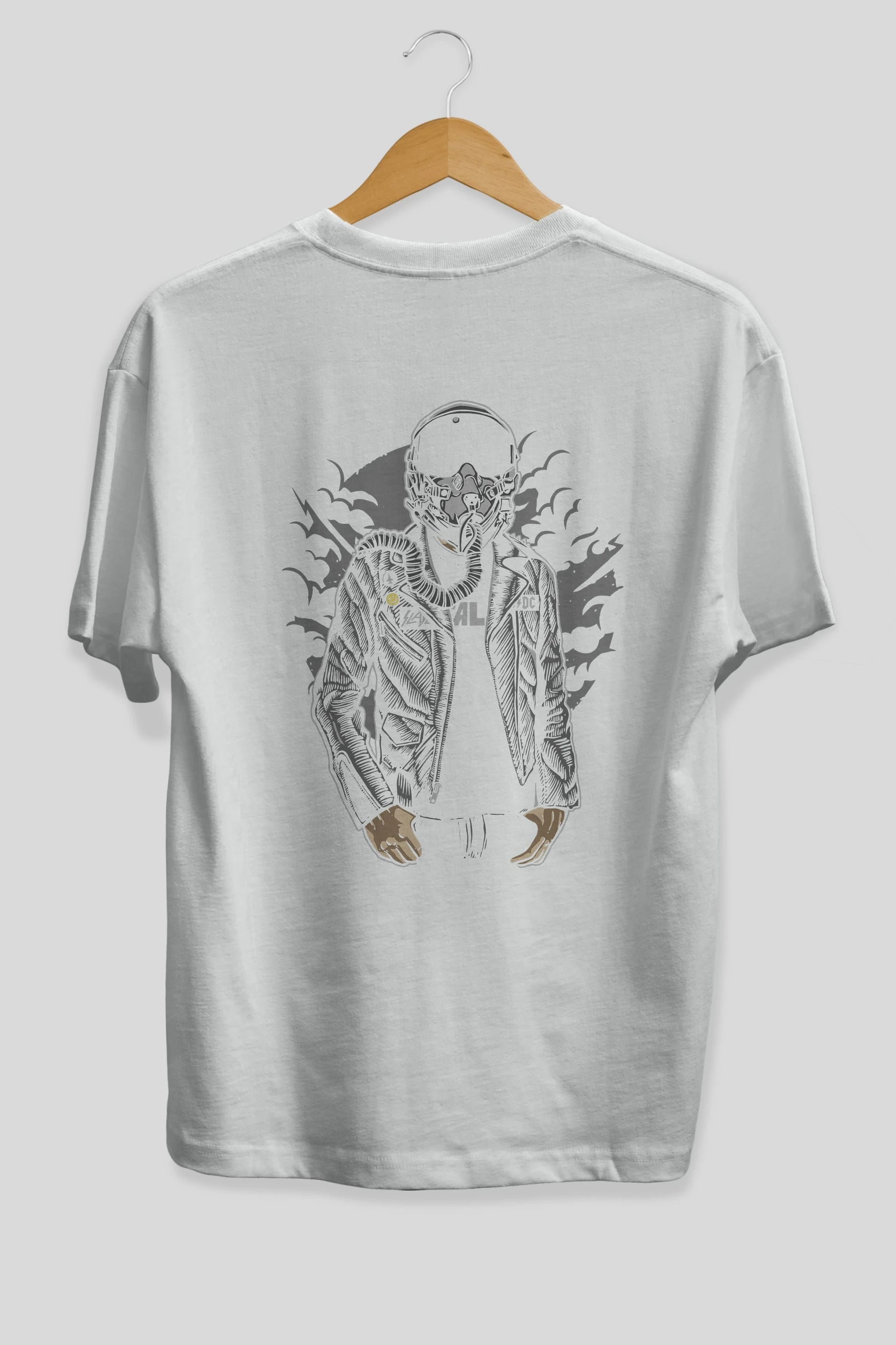 Sky Fighter Arka Baskılı Oversize t-shirt Erkek Kadın Unisex %100 Pamuk