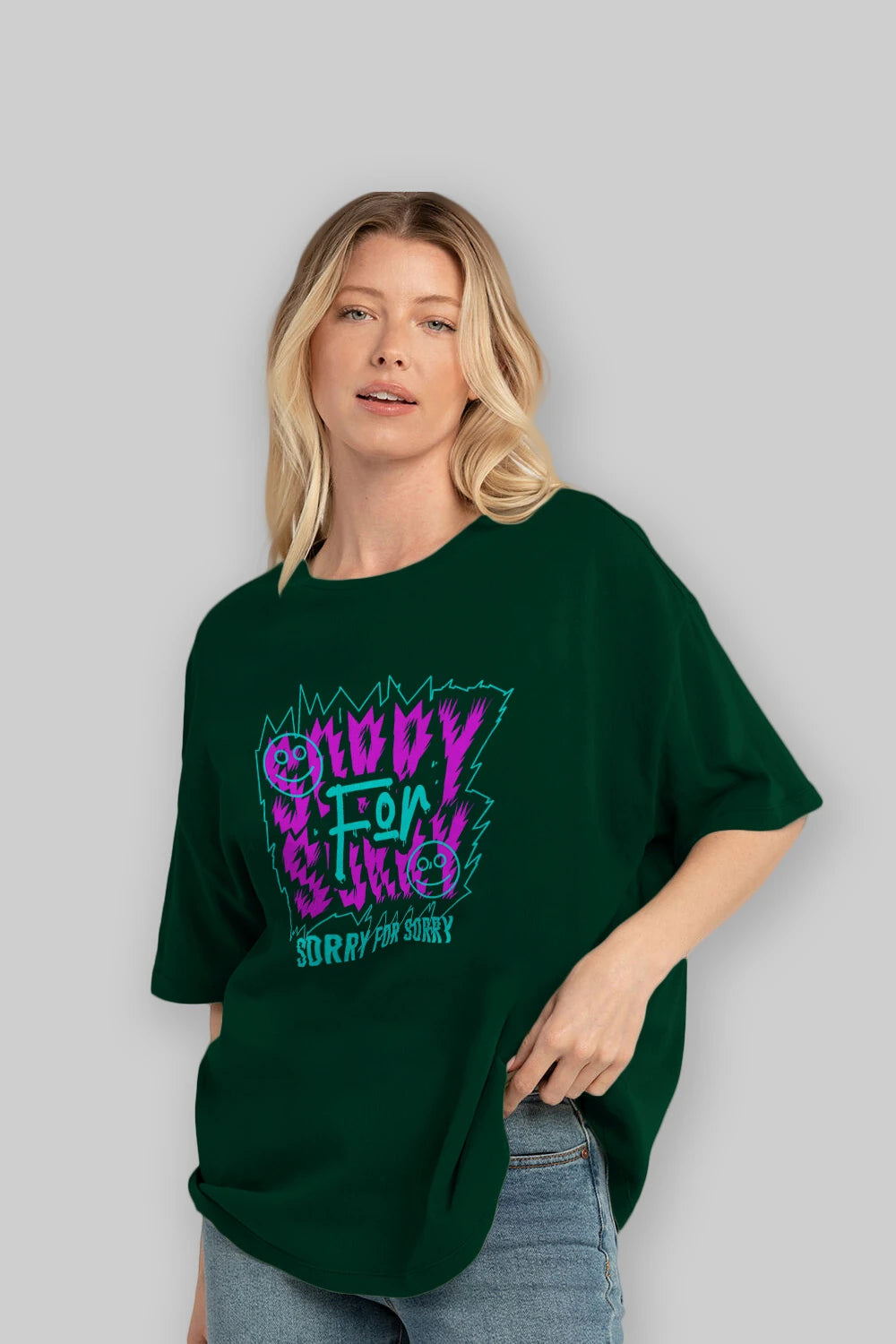 Sorry for Sorry Ön Baskılı Oversize t-shirt Erkek Kadın Unisex
