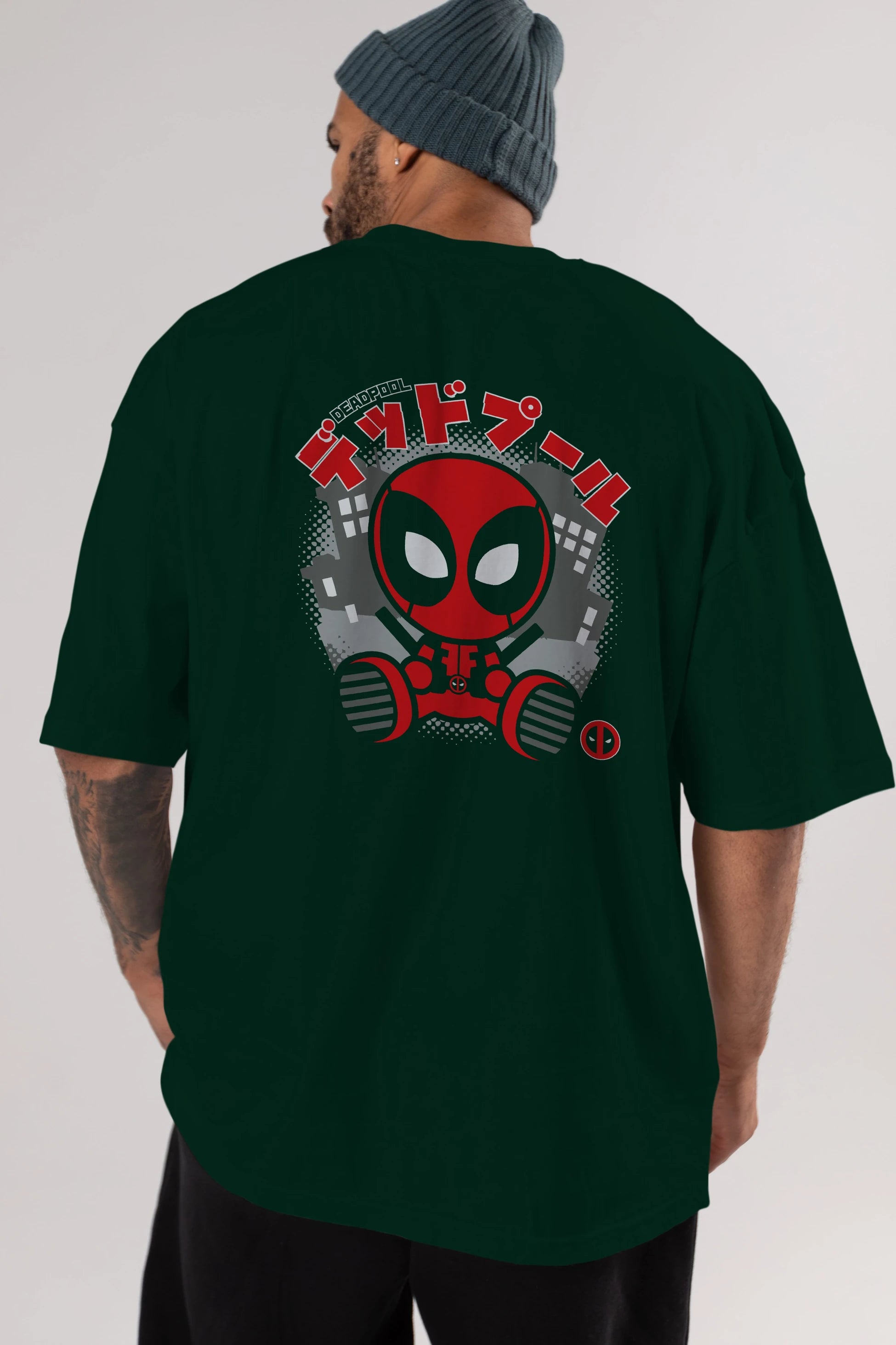 Deadpool (15) Arka Baskılı Oversize t-shirt Erkek Kadın Unisex %100 Pamuk Bisiklet Yaka tişort