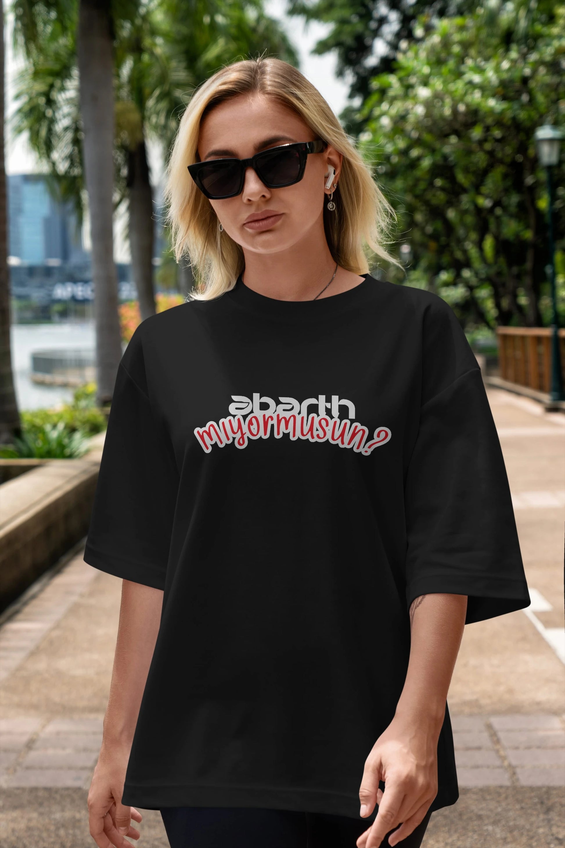Abarth  Mıyormusun Ön Baskılı Oversize t-shirt %100 pamuk Erkek Kadın Unisex