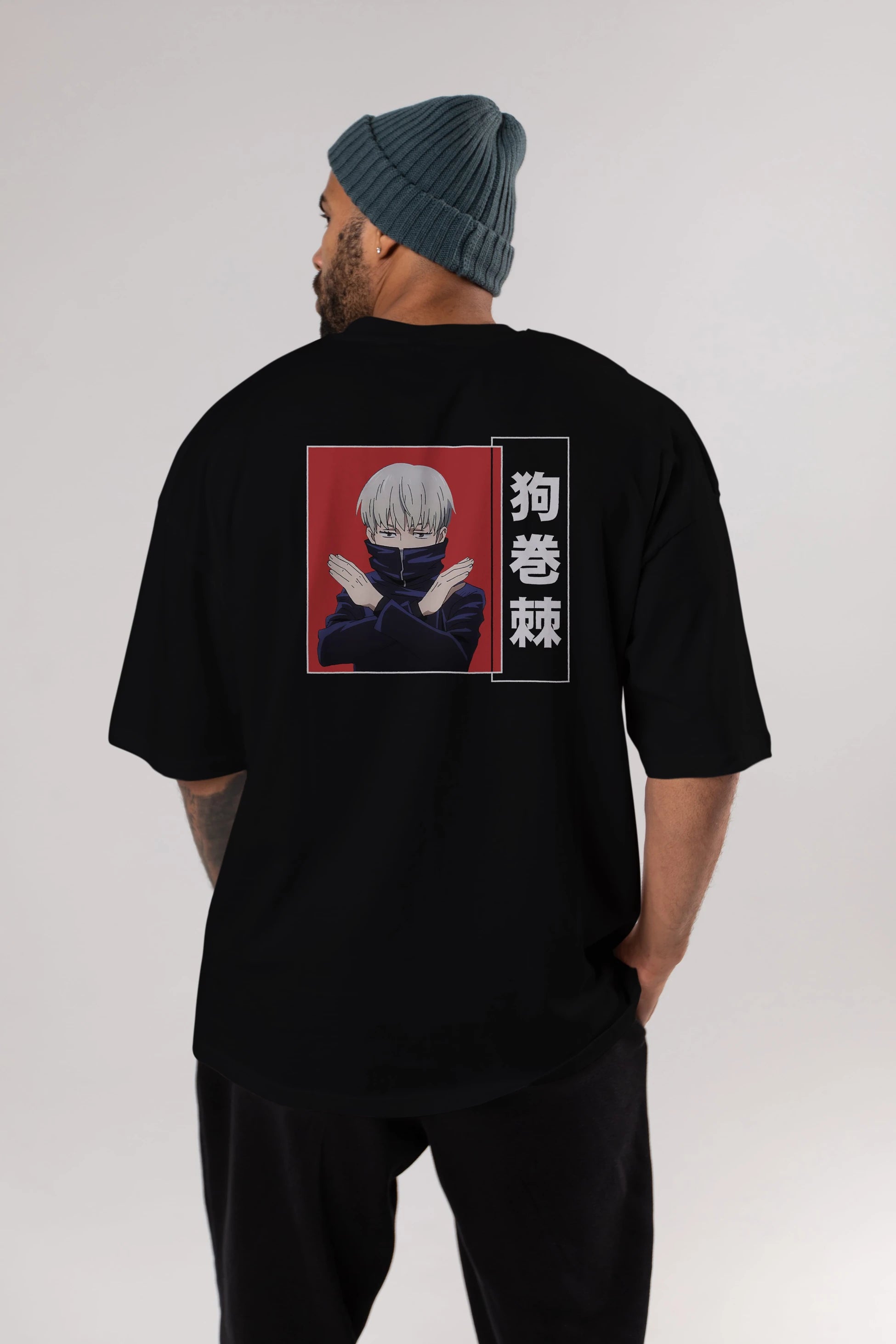 Toge Inumaki Anime Arka Baskılı Oversize t-shirt Erkek Kadın Unisex