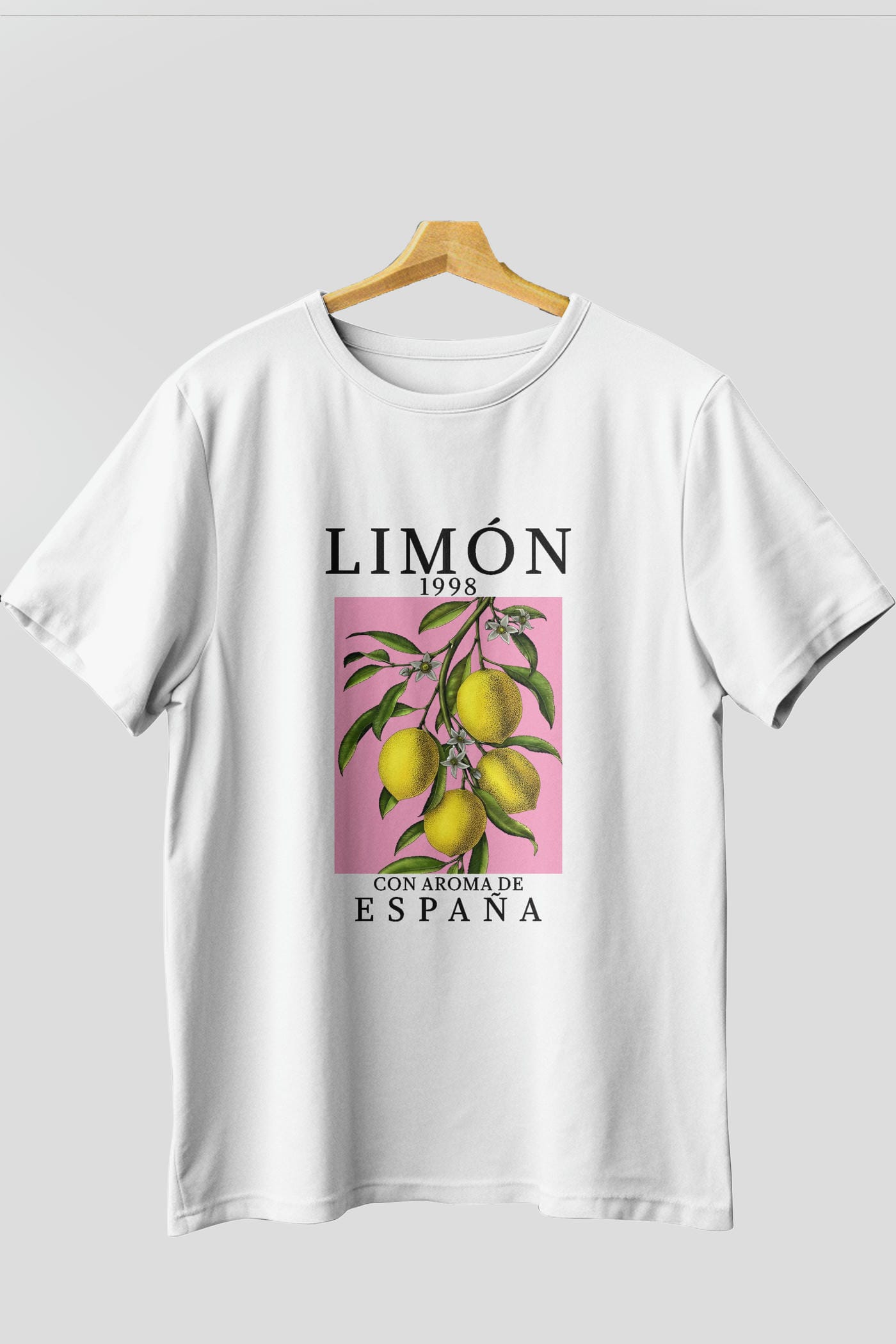 Limon Espana Ön Baskılı Oversize t-shirt Erkek Kadın Pamuk Bisiklet Yaka tişort