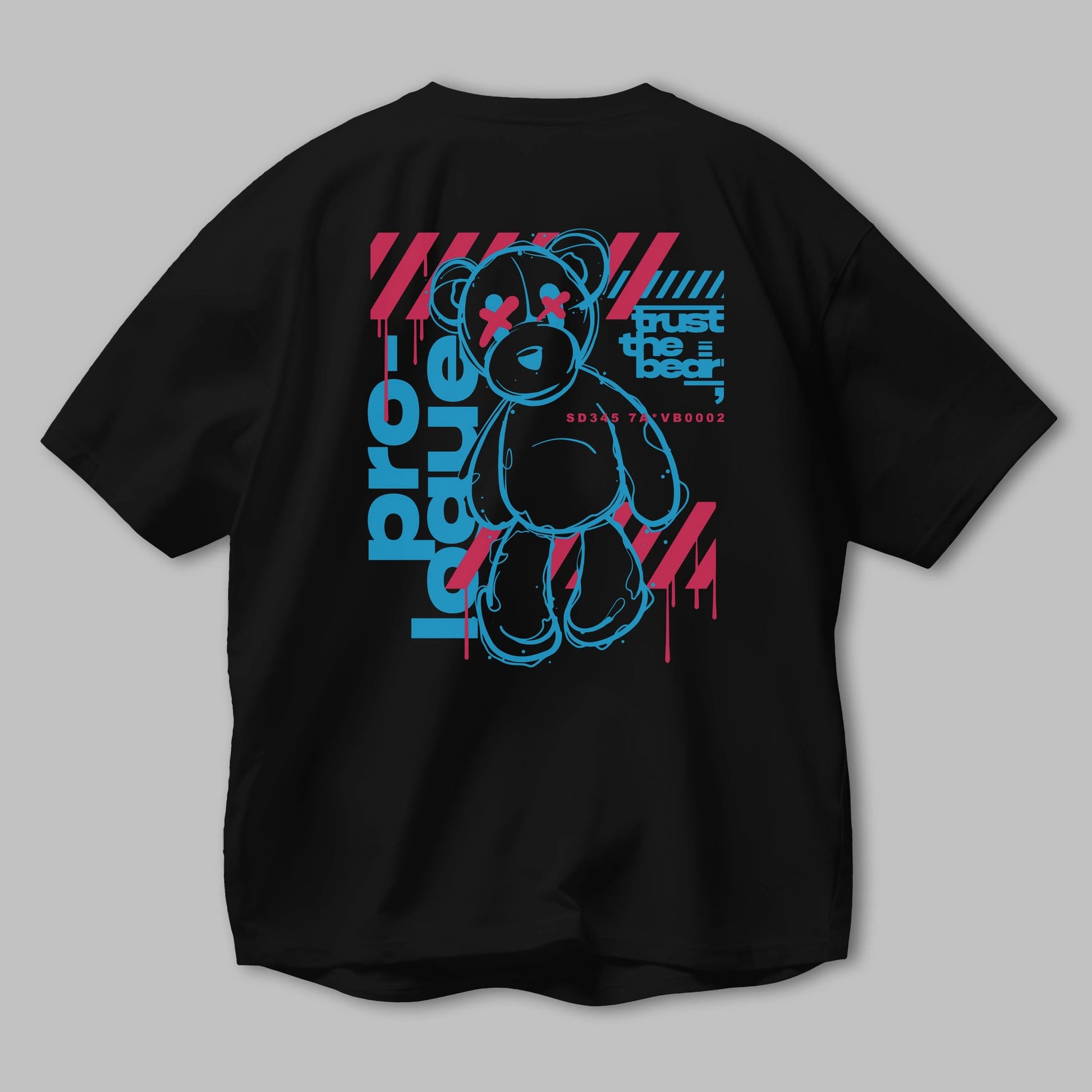 Trust The Bear Arka Baskılı Oversize t-shirt Erkek Kadın Unisex