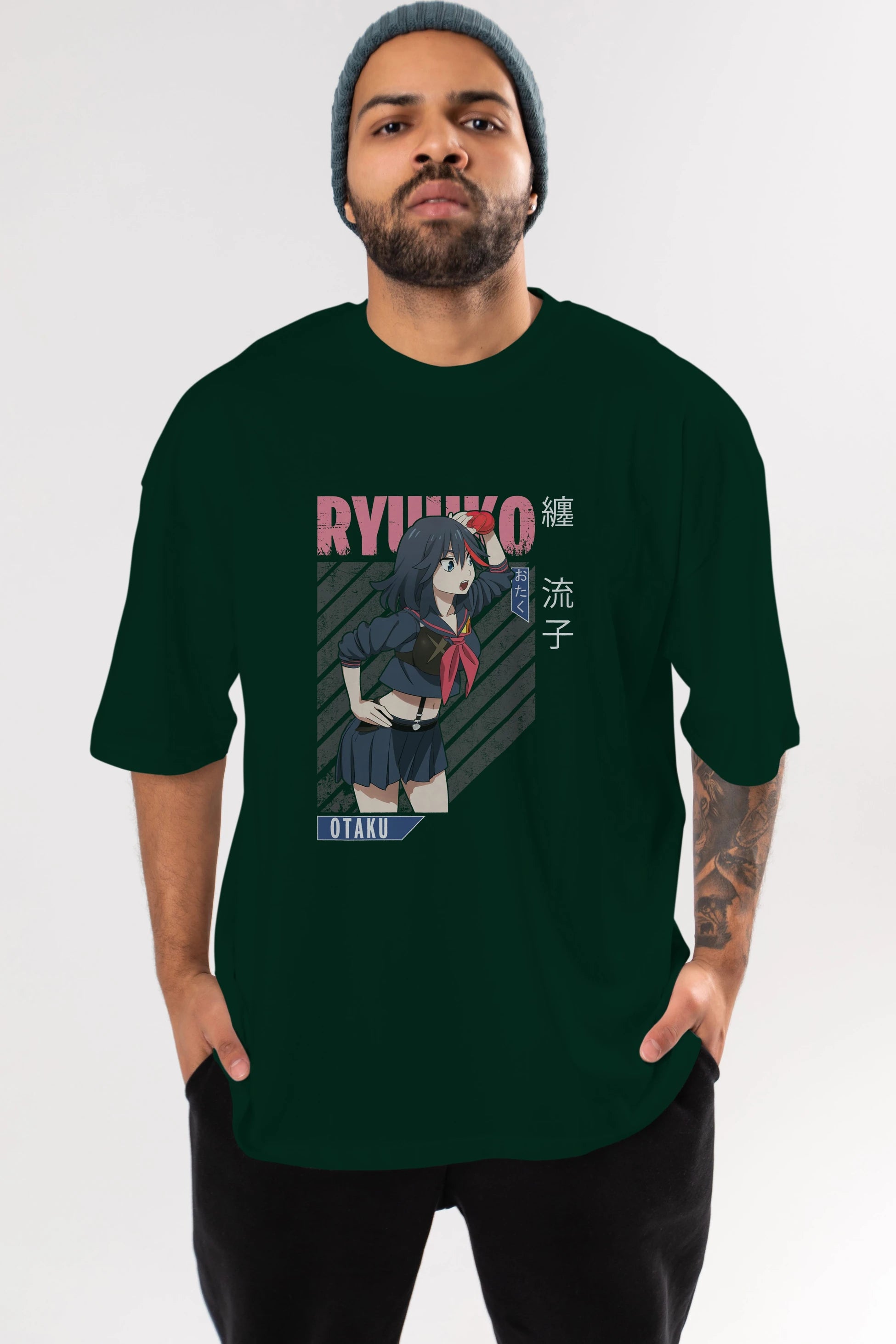 Ryuuko Matoi 6 Anime Ön Baskılı Oversize t-shirt %100 pamuk Erkek Kadın Unisex