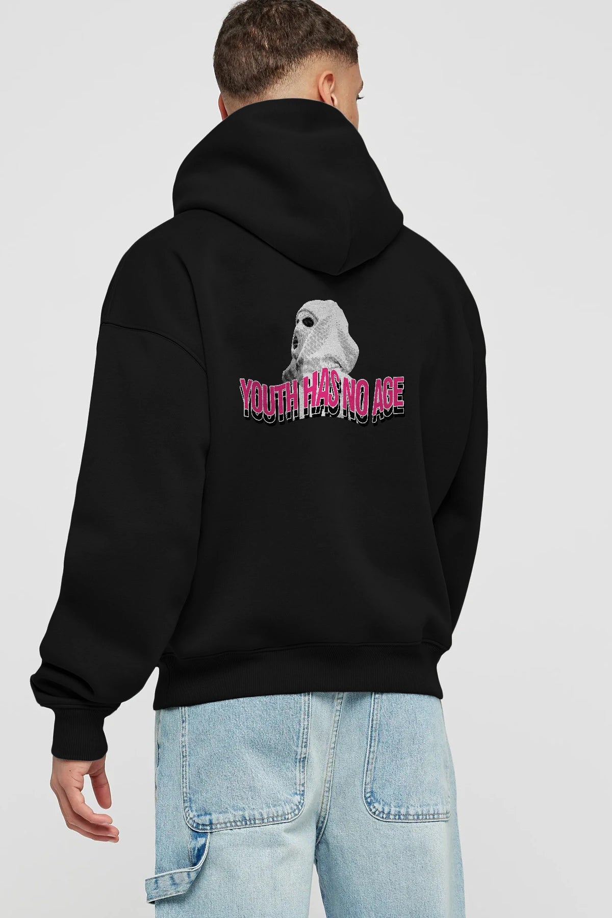 Youth Has No Age Arka Baskılı Hoodie Oversize Kapüşonlu Sweatshirt Erkek Kadın Unisex