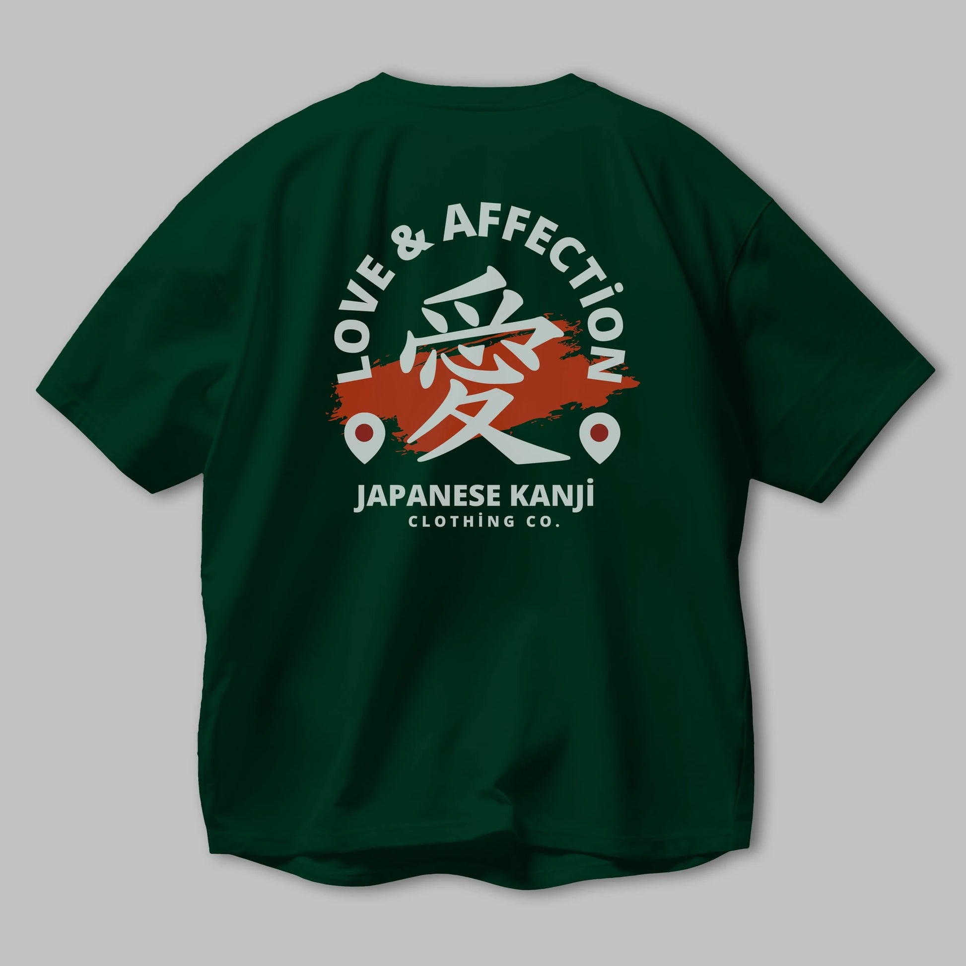 Love Affection Japanese Yazılı Arka Baskılı Oversize t-shirt Erkek Kadın Unisex