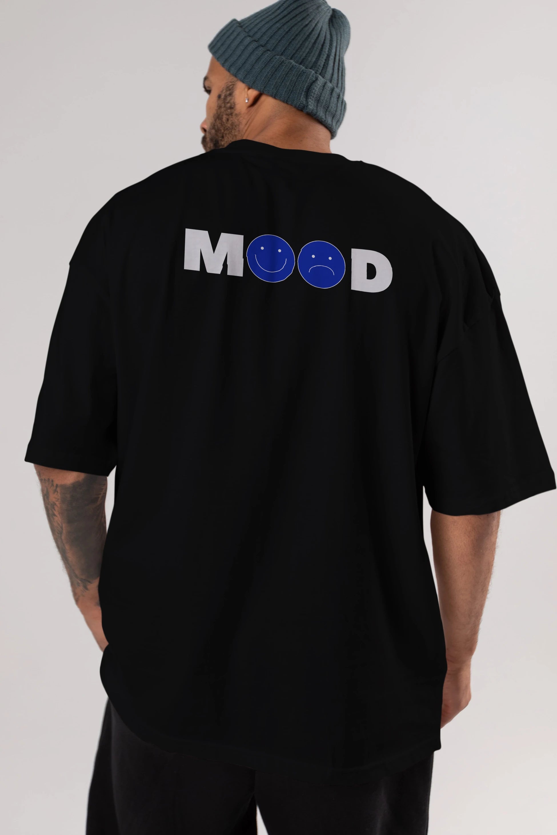 Mood Arka Baskılı Oversize t-shirt Erkek Kadın Unisex