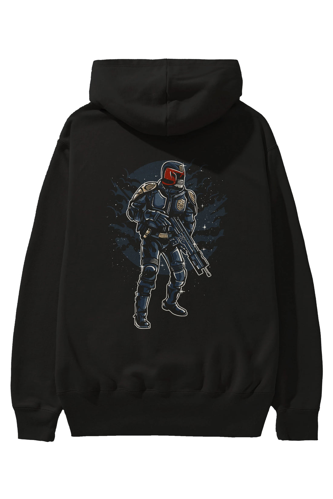 Judge Skull Arka Baskılı Hoodie Oversize Kapüşonlu Sweatshirt Erkek Kadın Unisex