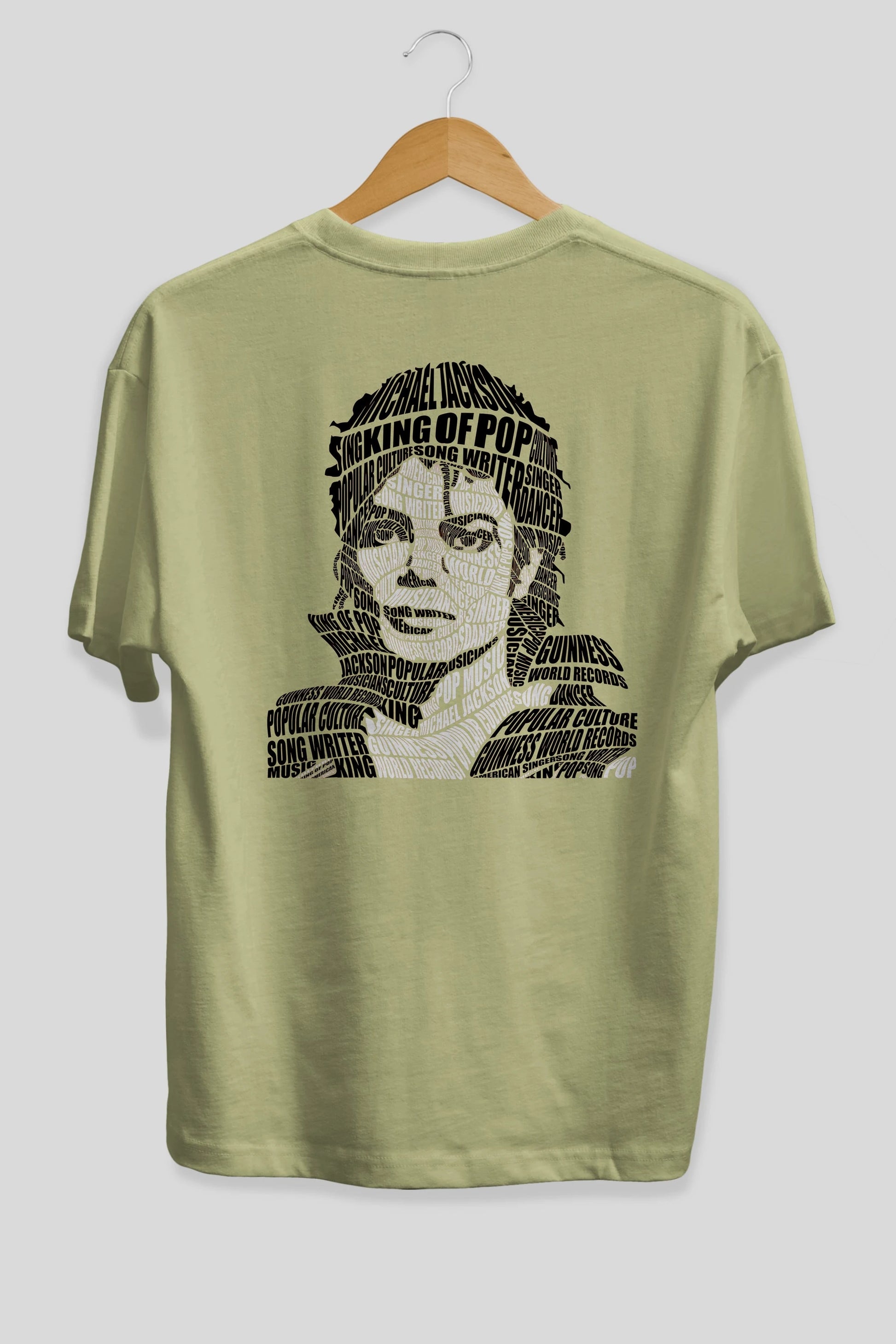 Michael Jackson Calligram Arka Baskılı Oversize t-shirt %100 pamuk Erkek Kadın Unisex