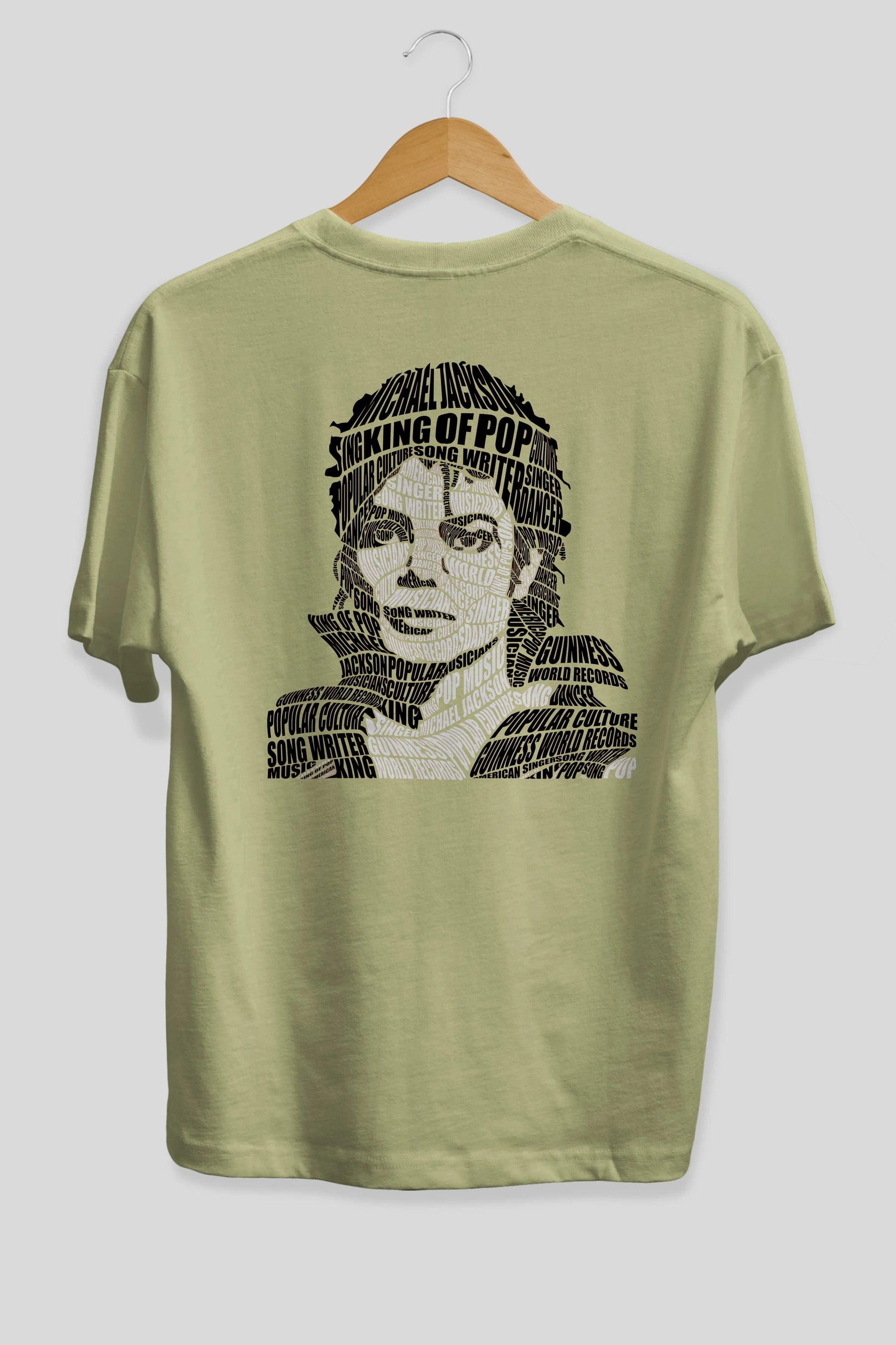 Michael Jackson Calligram Arka Baskılı Oversize t-shirt %100 pamuk Erkek Kadın Unisex