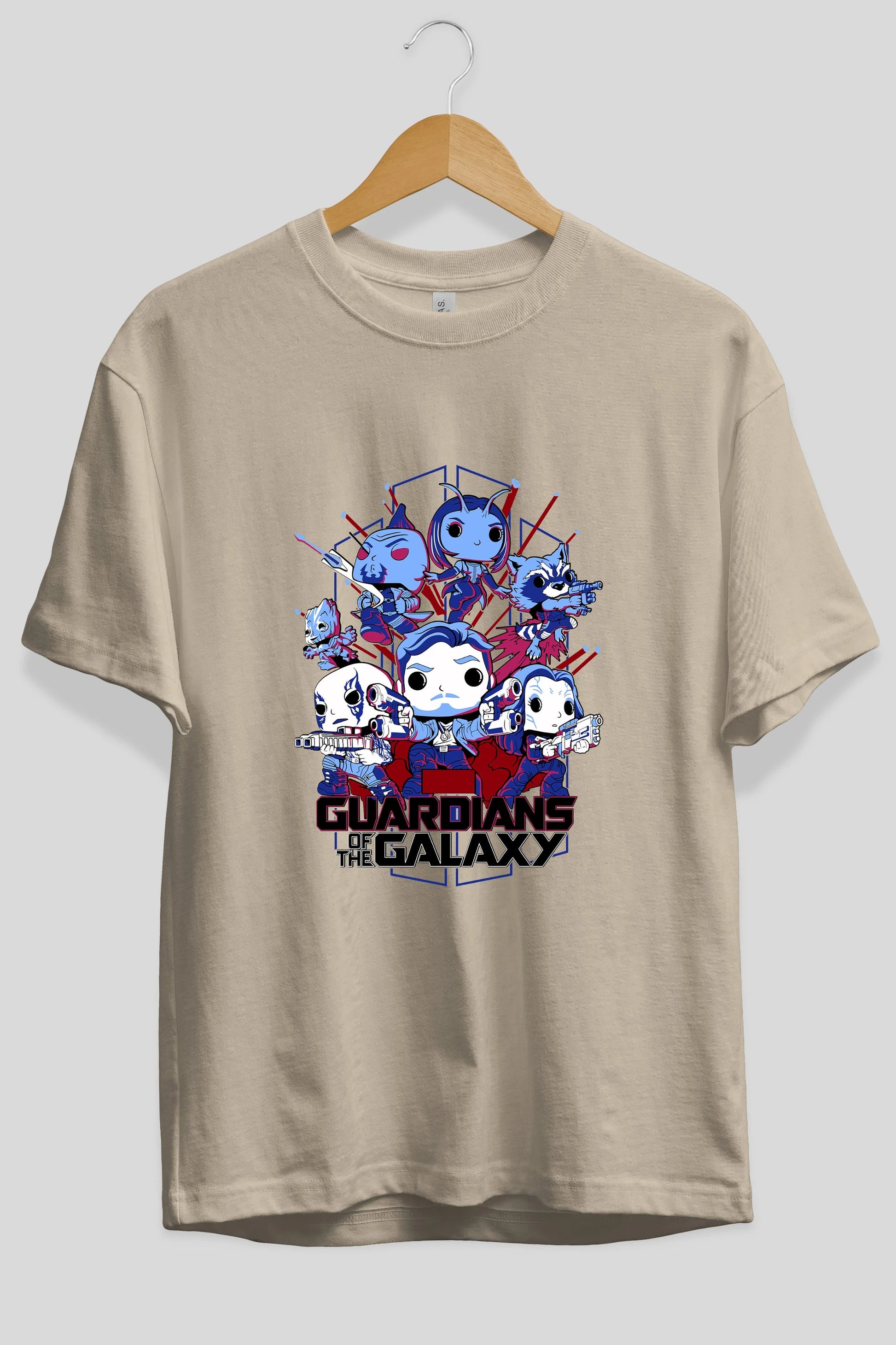 Guardians of the Galaxy Ön Baskılı Oversize t-shirt Erkek Kadın Unisex %100 Pamuk Bisiklet Yaka tişort