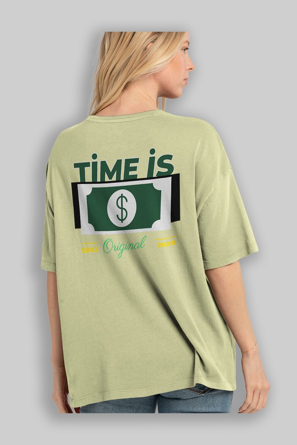 Time is Original Arka Baskılı Oversize t-shirt Erkek Kadın Unisex
