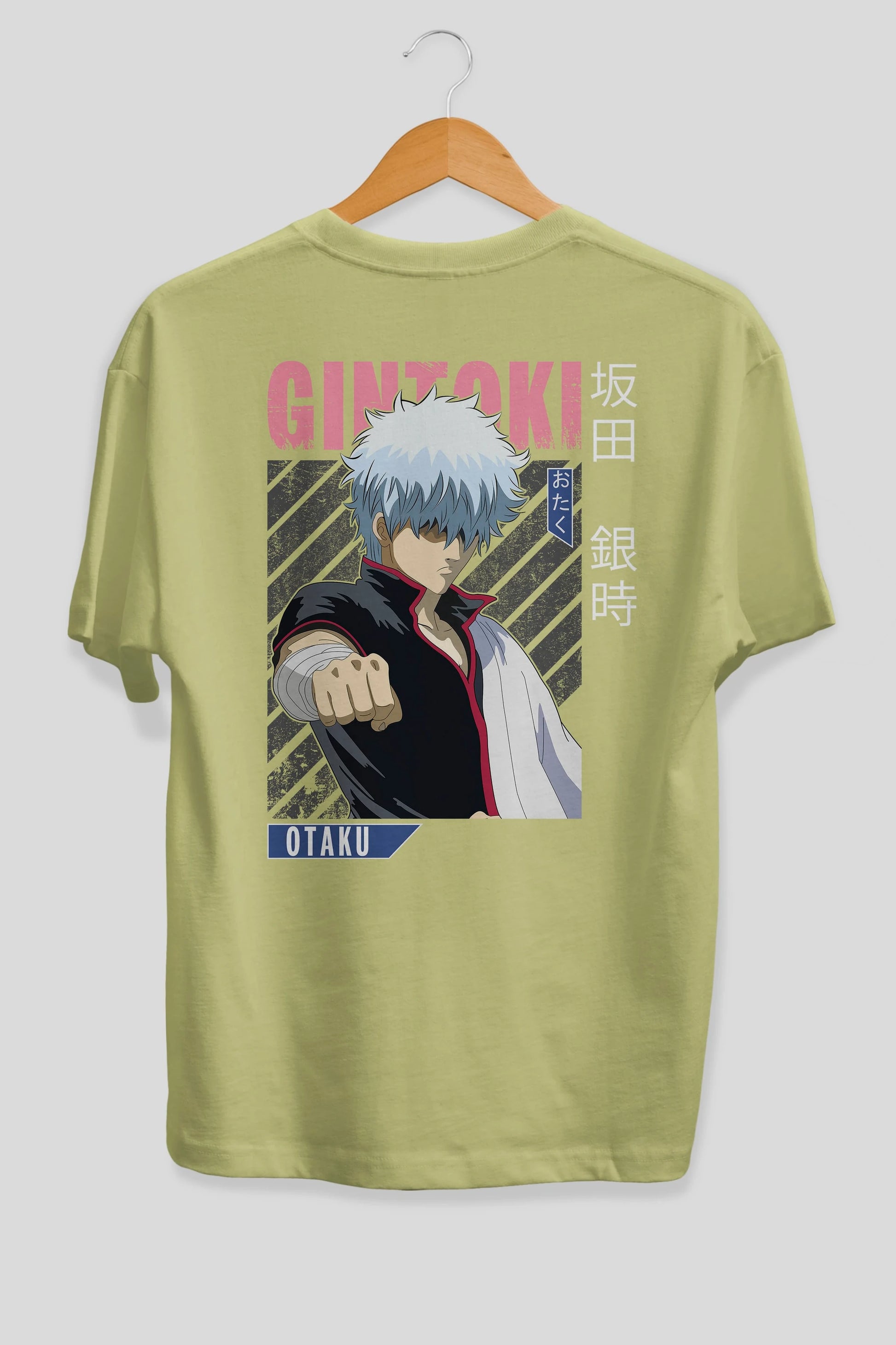 Gintoki Sakata GINTAMA 2 Anime Arka Baskılı Oversize t-shirt Erkek Kadın Unisex