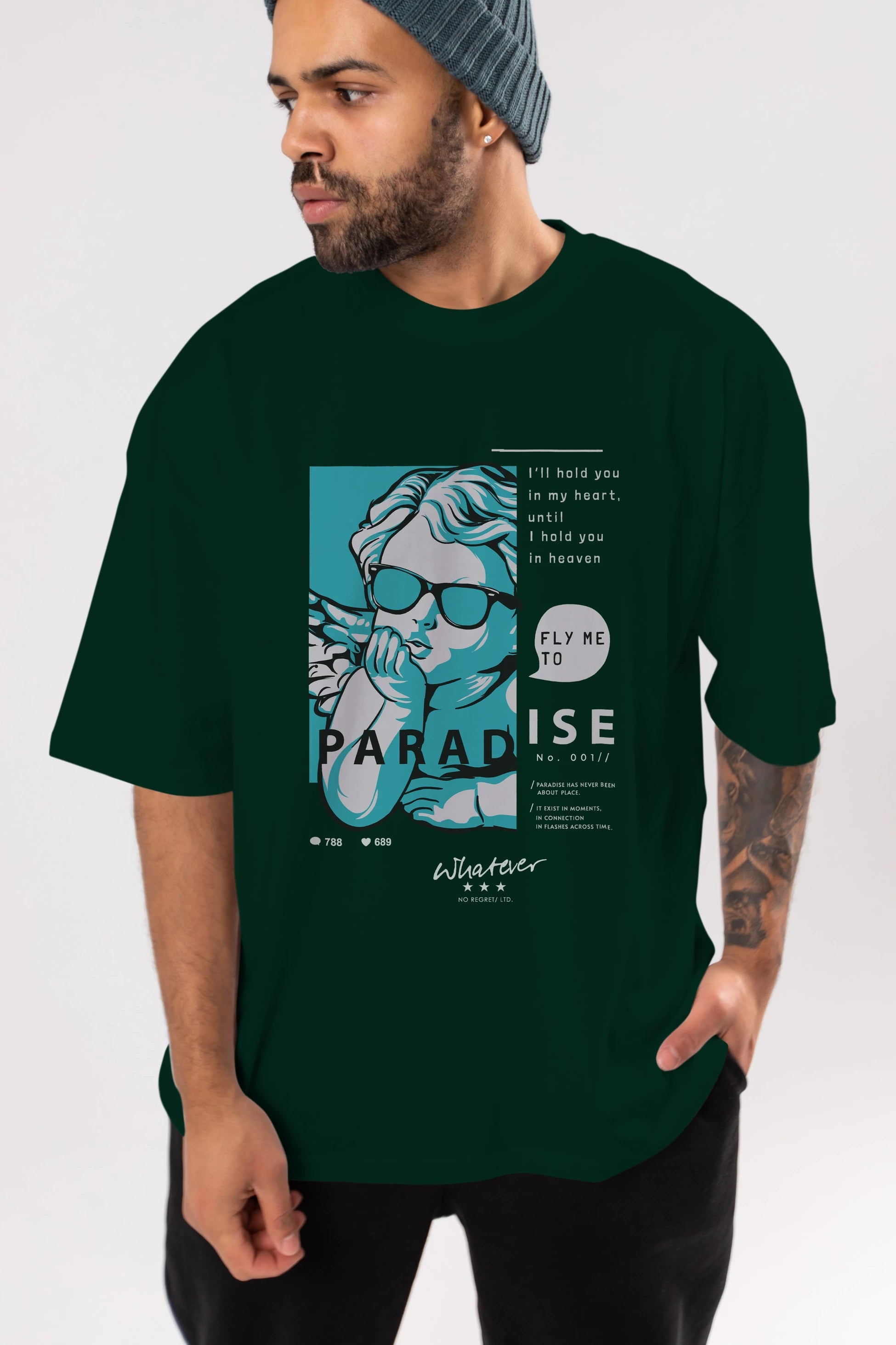 Paradise Fly to Me Ön Baskılı Oversize t-shirt Erkek Kadın Unisex