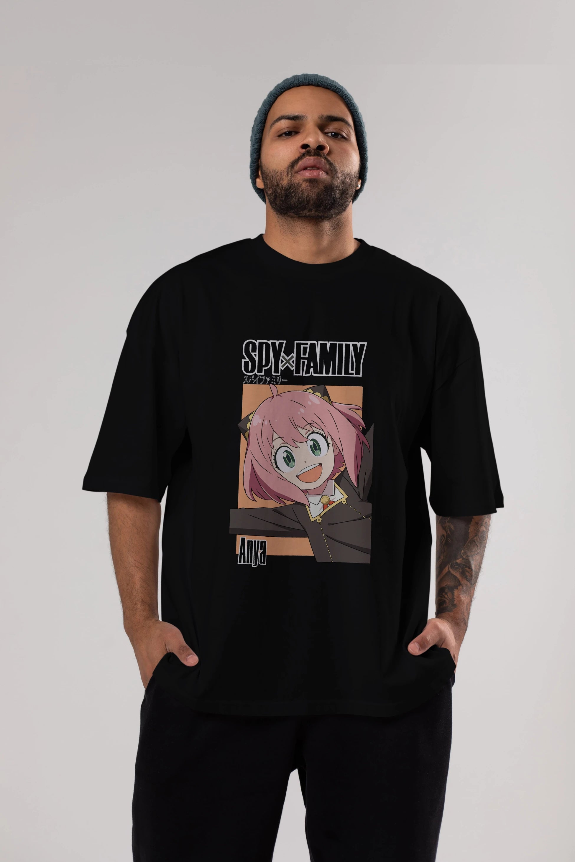 SPY X FAMILY Anya Anime Ön Baskılı Oversize t-shirt %100 pamuk Erkek Kadın Unisex