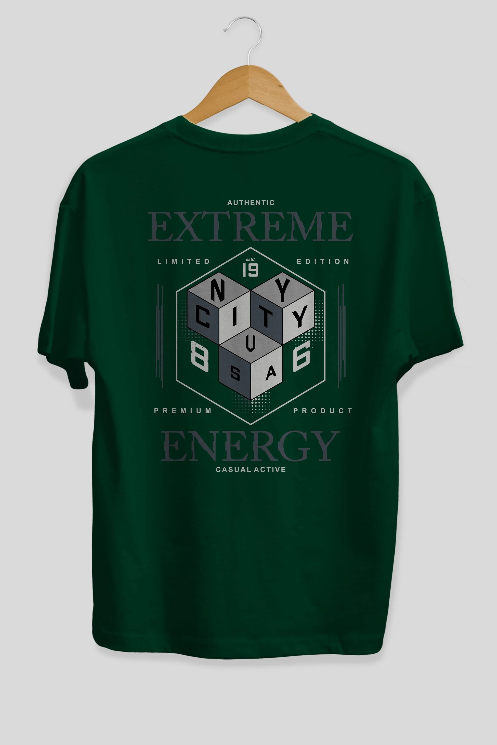 Extreme Energy Arka Baskılı Oversize t-shirt Erkek Kadın Unisex