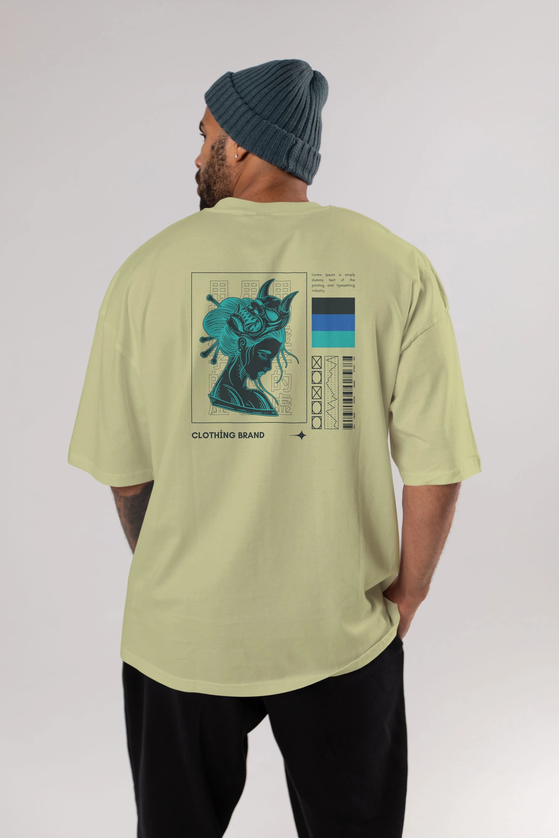 Hipster Japanese Style 2 Arka Baskılı Oversize t-shirt Erkek Kadın Unisex