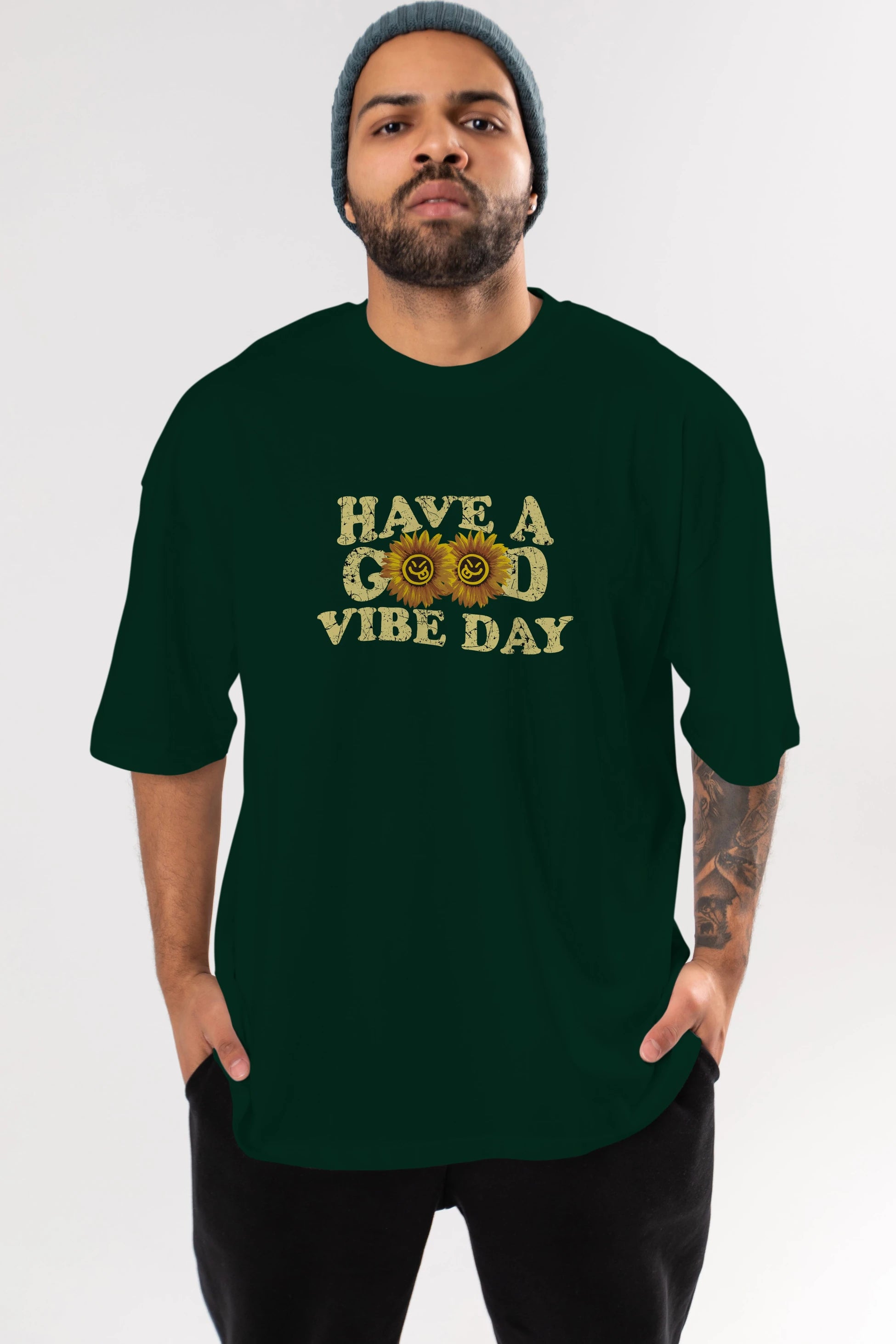 Have a Good Vibe Day Ön Baskılı Oversize t-shirt Erkek Kadın Unisex
