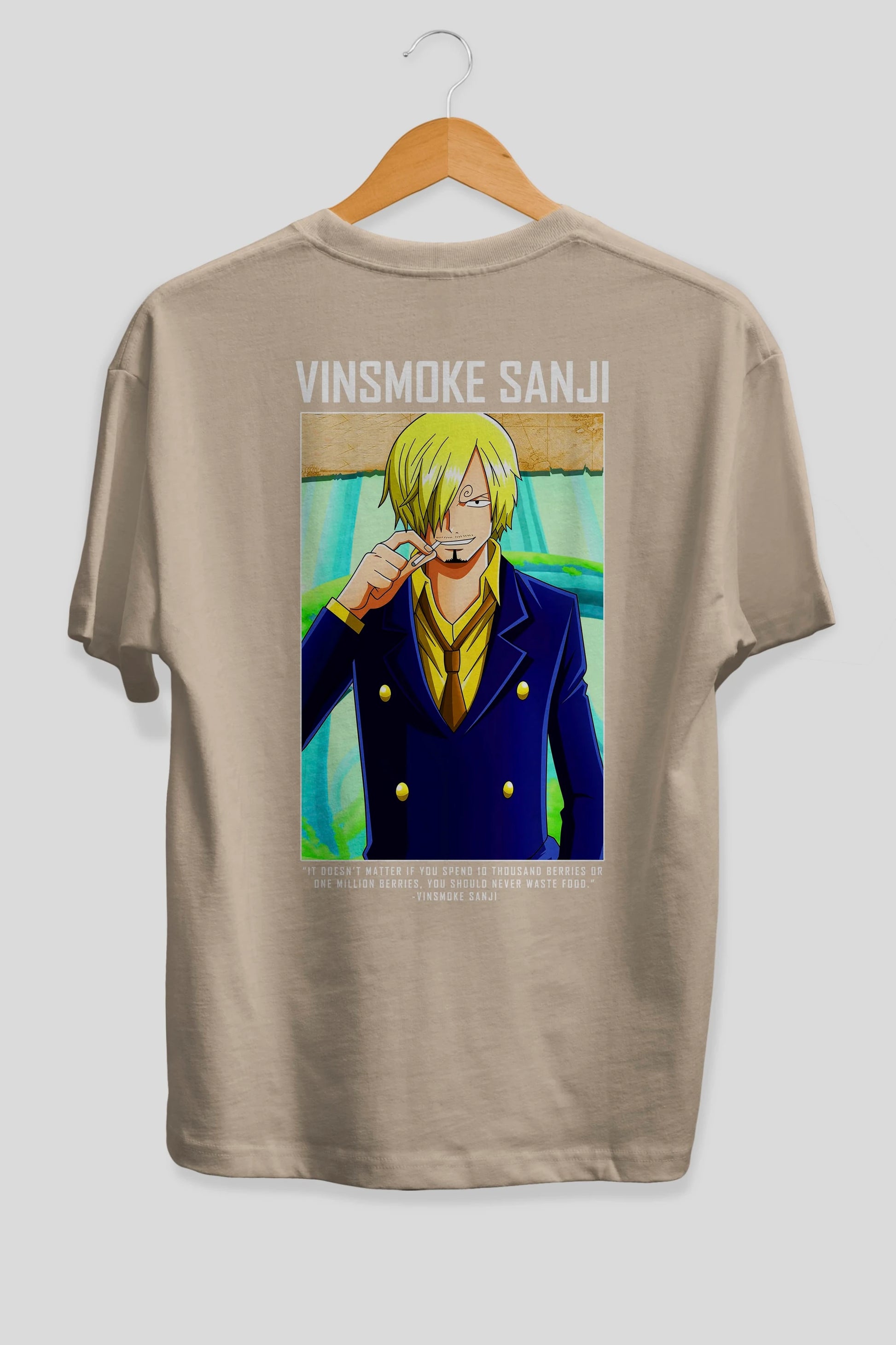 Sanji 2 Anime Arka Baskılı Oversize t-shirt Erkek Kadın Unisex %100 pamuk tişort