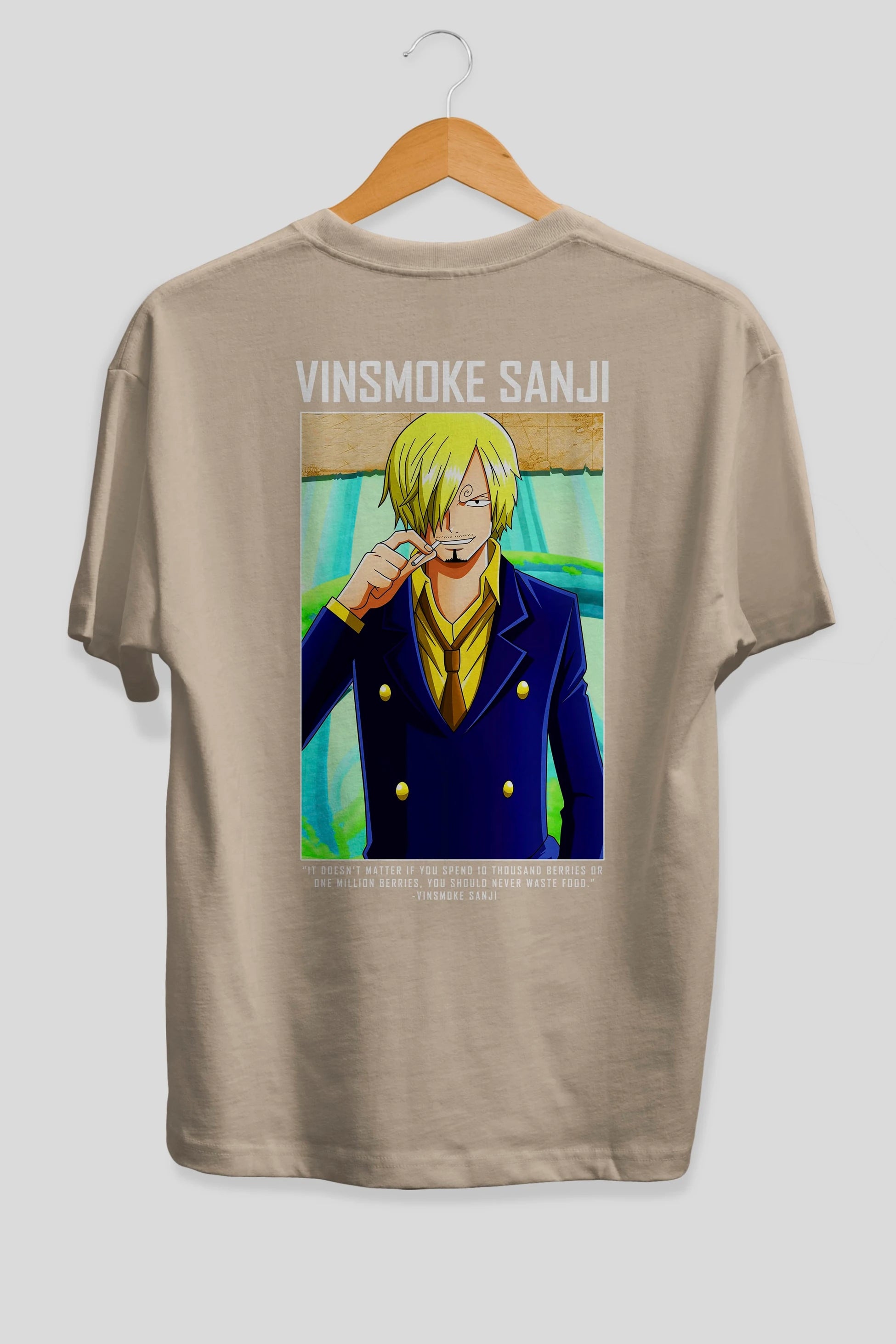 Sanji 2 Anime Arka Baskılı Oversize t-shirt Erkek Kadın Unisex %100 pamuk tişort