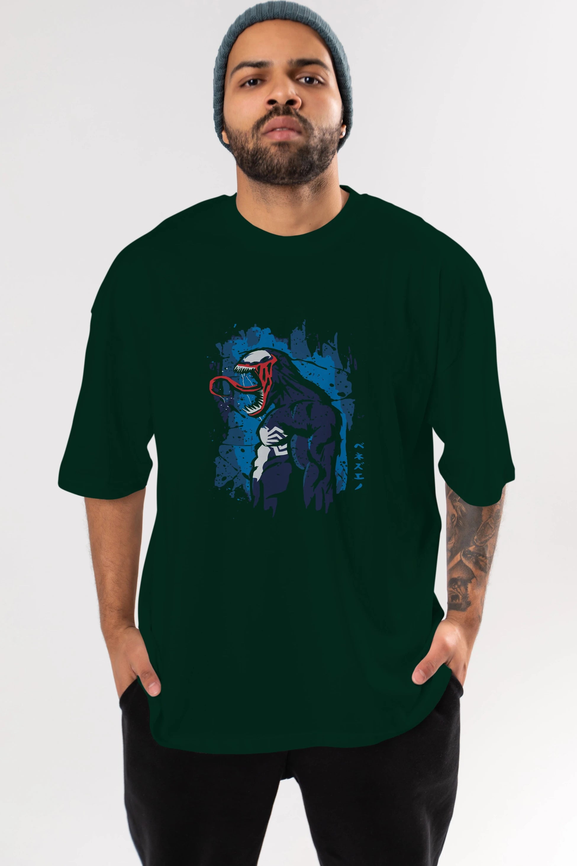 Venom (24) Ön Baskılı Oversize t-shirt Erkek Kadın Unisex %100 Pamuk Bisiklet Yaka tişort