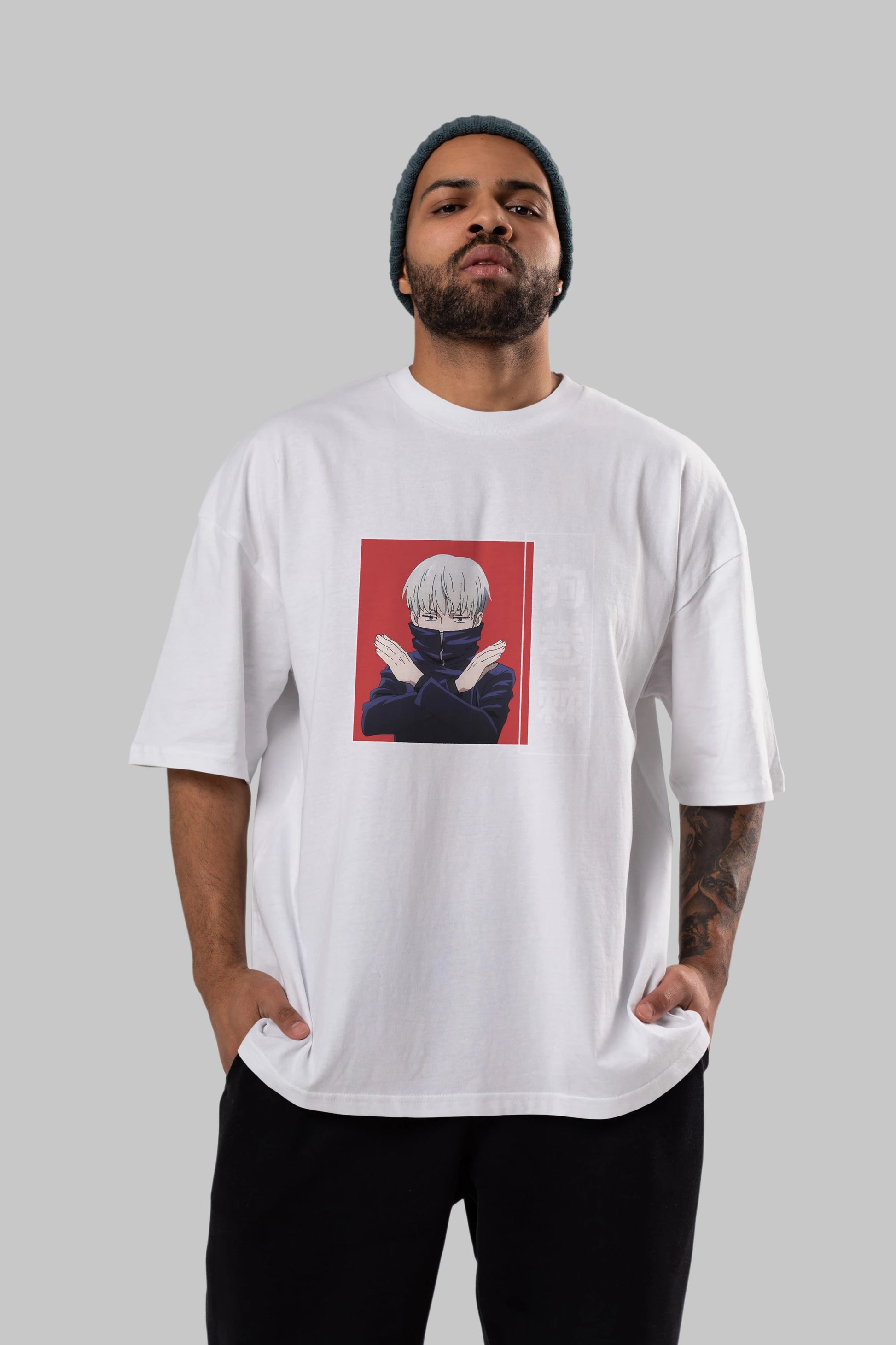 Toge Inumaki Anime Ön Baskılı Oversize t-shirt %100 pamuk Erkek Kadın Unisex