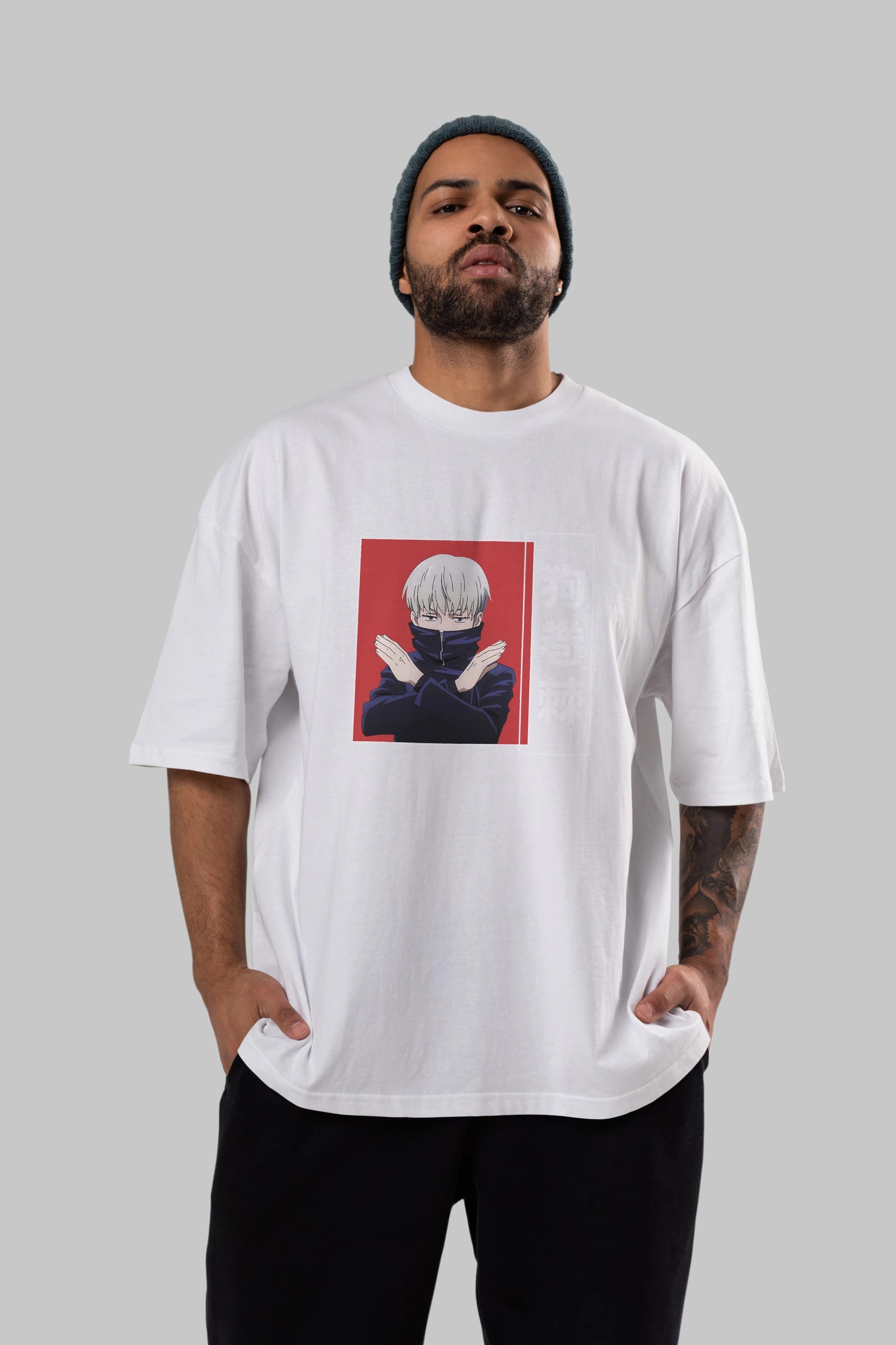 Toge Inumaki Anime Ön Baskılı Oversize t-shirt %100 pamuk Erkek Kadın Unisex