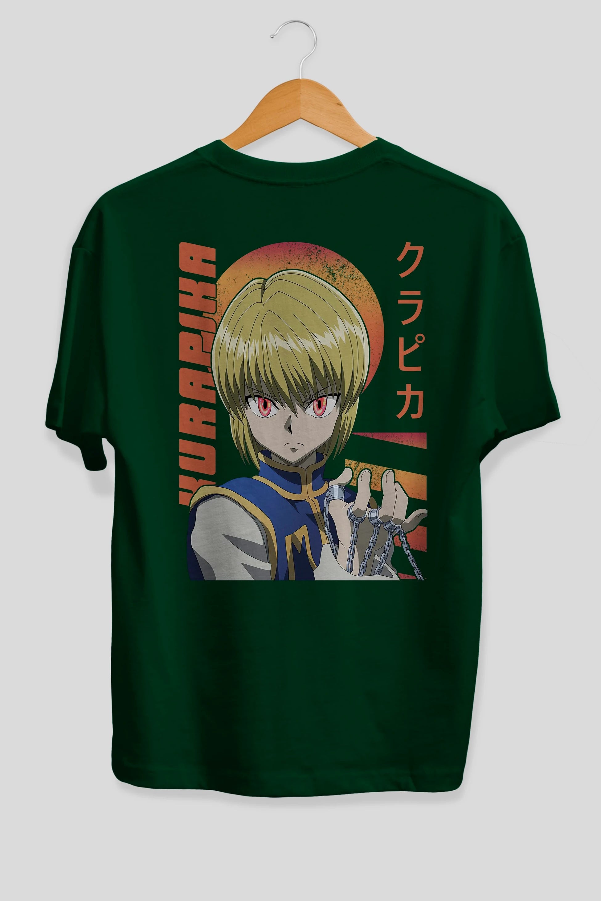 Kurapika 5 (2) Anime Arka Baskılı Oversize t-shirt Erkek Kadın Unisex