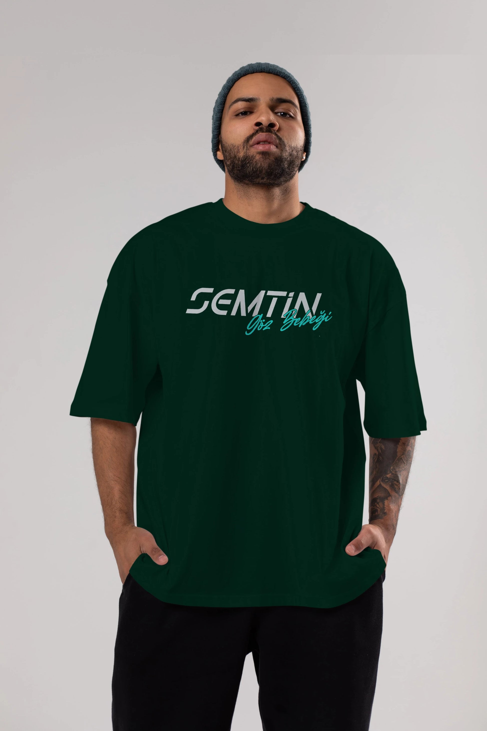 Semtin Göz Bebeği Ön Baskılı Oversize t-shirt %100 pamuk Erkek Kadın Unisex