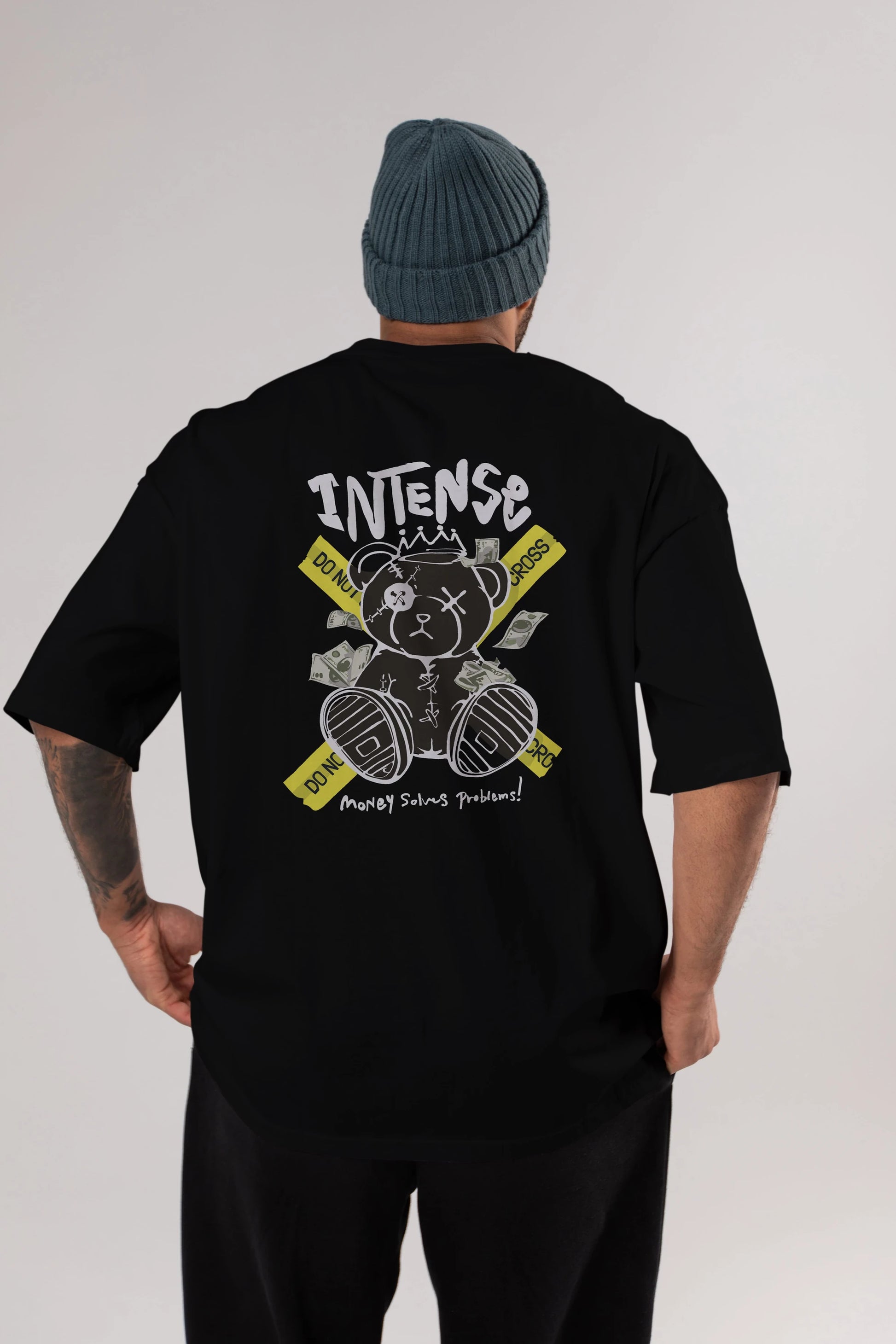Teddy Bear intense Arka Baskılı Oversize t-shirt Erkek Kadın Unisex