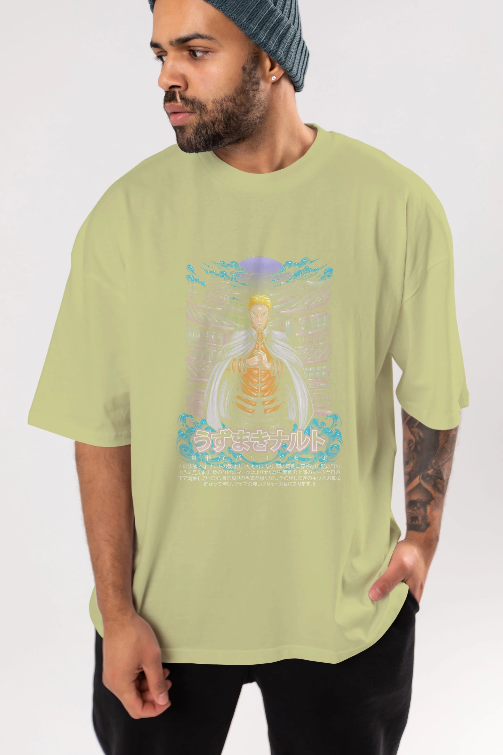 NARUTO (8) Anime Ön Baskılı Oversize t-shirt %100 pamuk Erkek Kadın Unisex