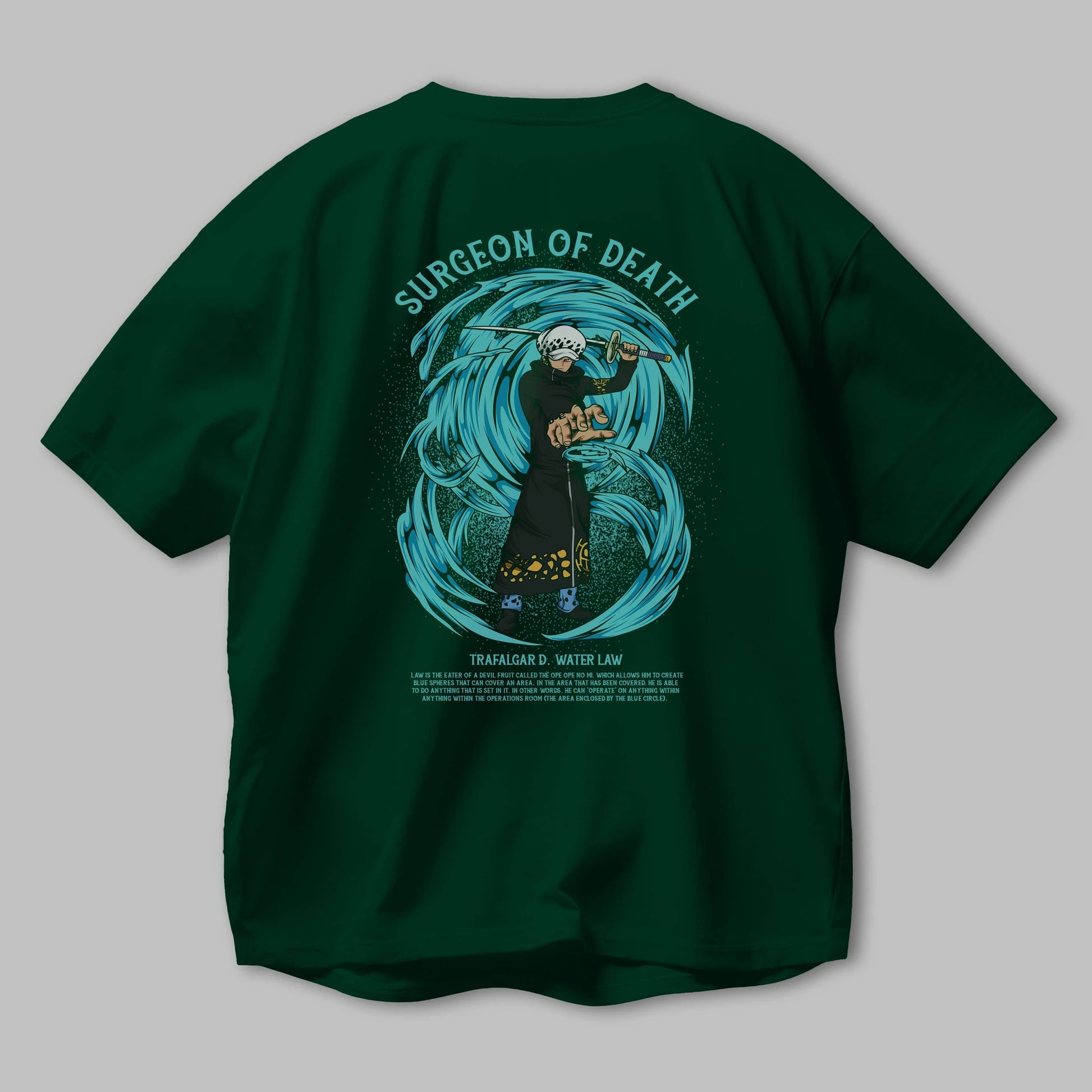 Trafalgad D. Water Law Anime Arka Baskılı Oversize t-shirt Erkek Kadın Unisex