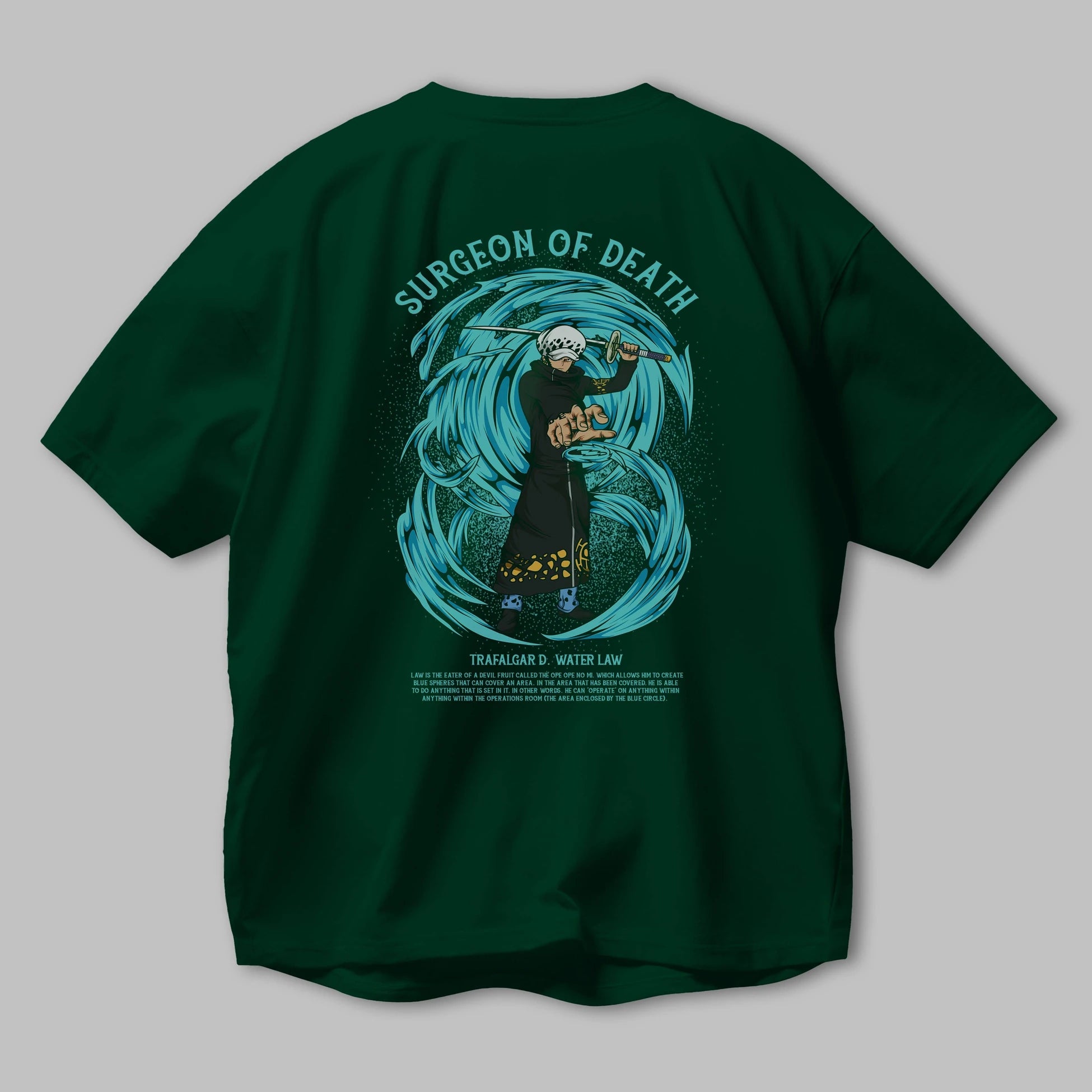 Trafalgad D. Water Law Anime Arka Baskılı Oversize t-shirt Erkek Kadın Unisex