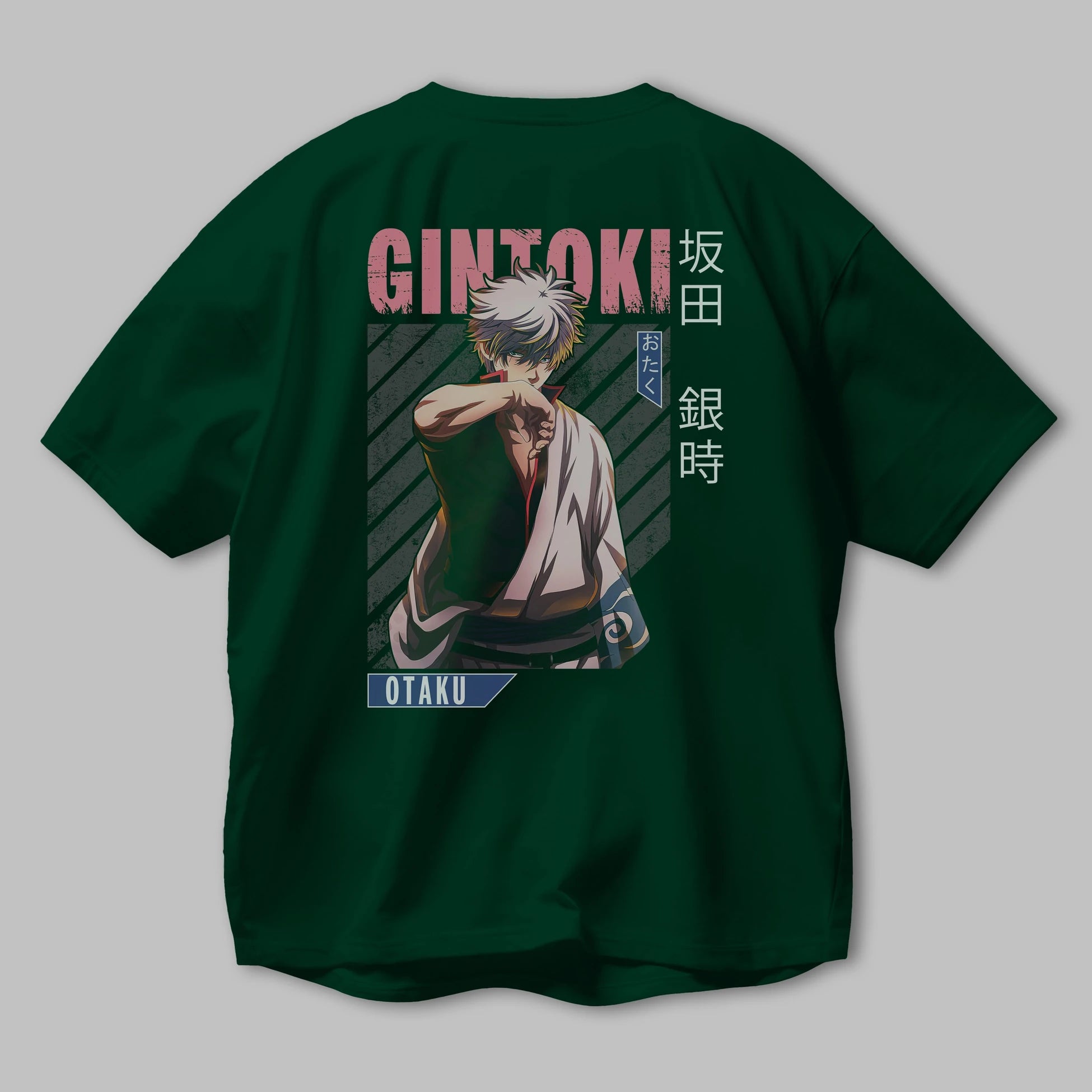 Gintoki Sakata Anime Arka Baskılı Oversize t-shirt Erkek Kadın Unisex