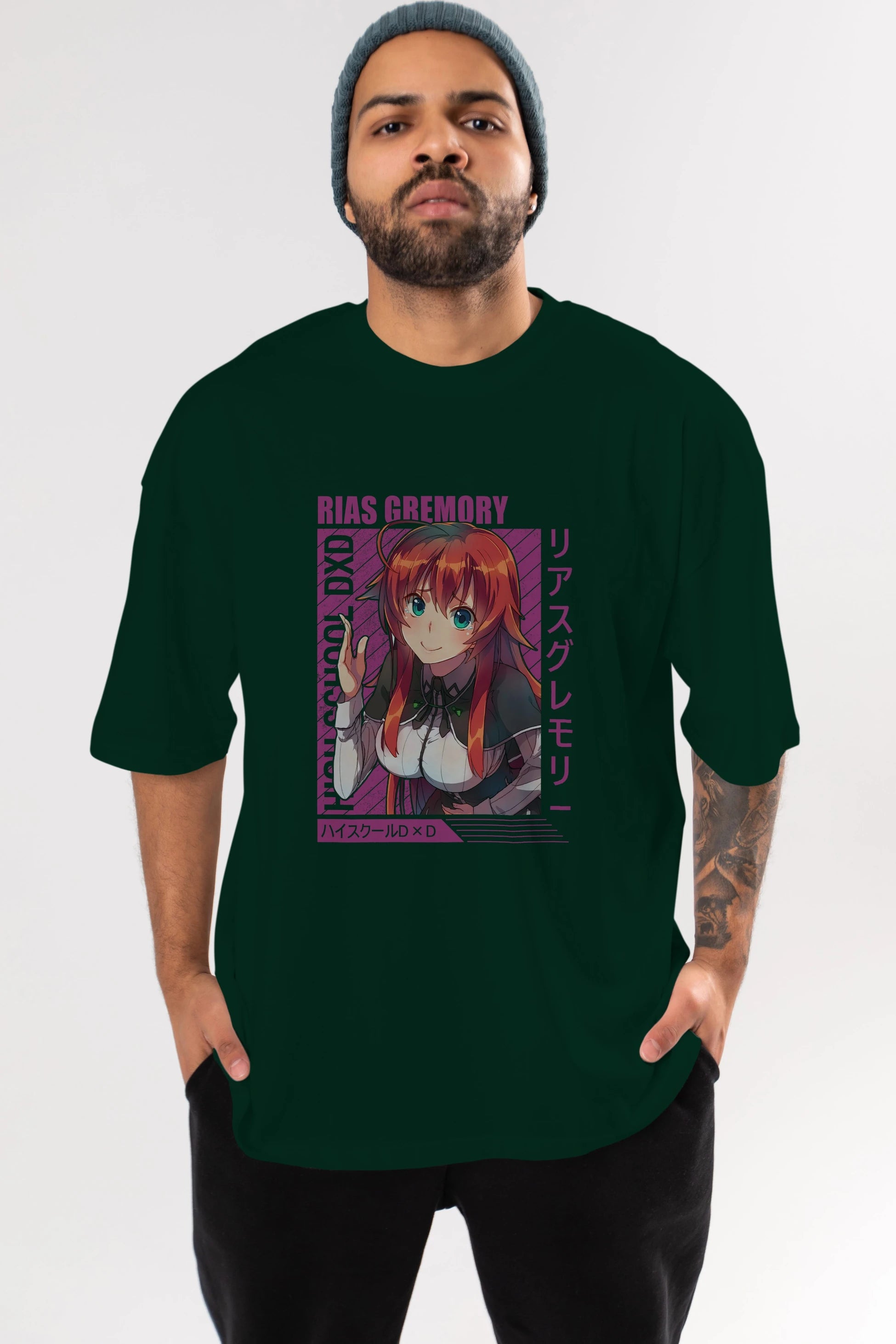Rias Gremory 10 Anime Ön Baskılı Oversize t-shirt %100 pamuk Erkek Kadın Unisex