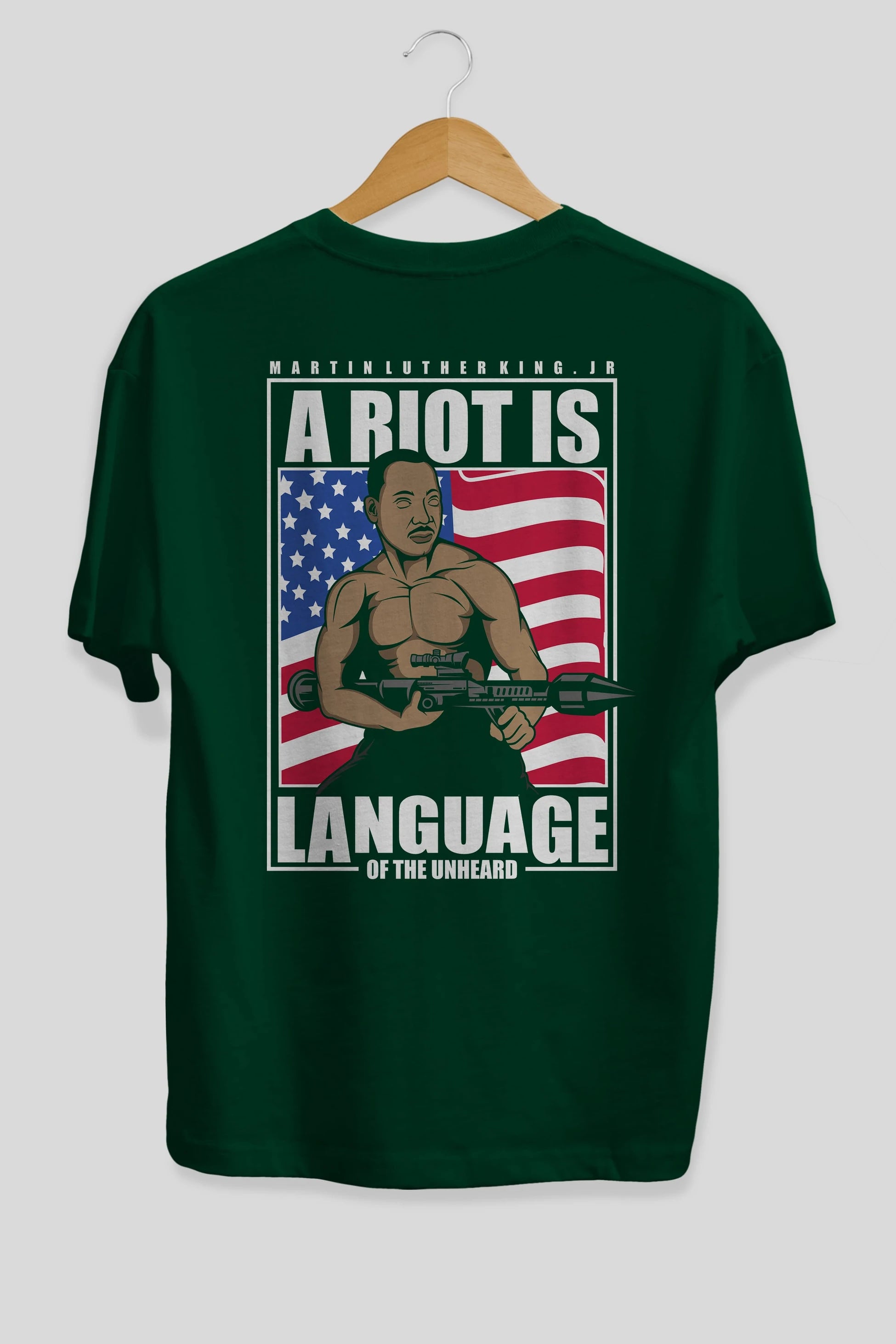 Luther King Jr Rambo Arka Baskılı Oversize t-shirt Erkek Kadın Unisex %100 Pamuk tişort