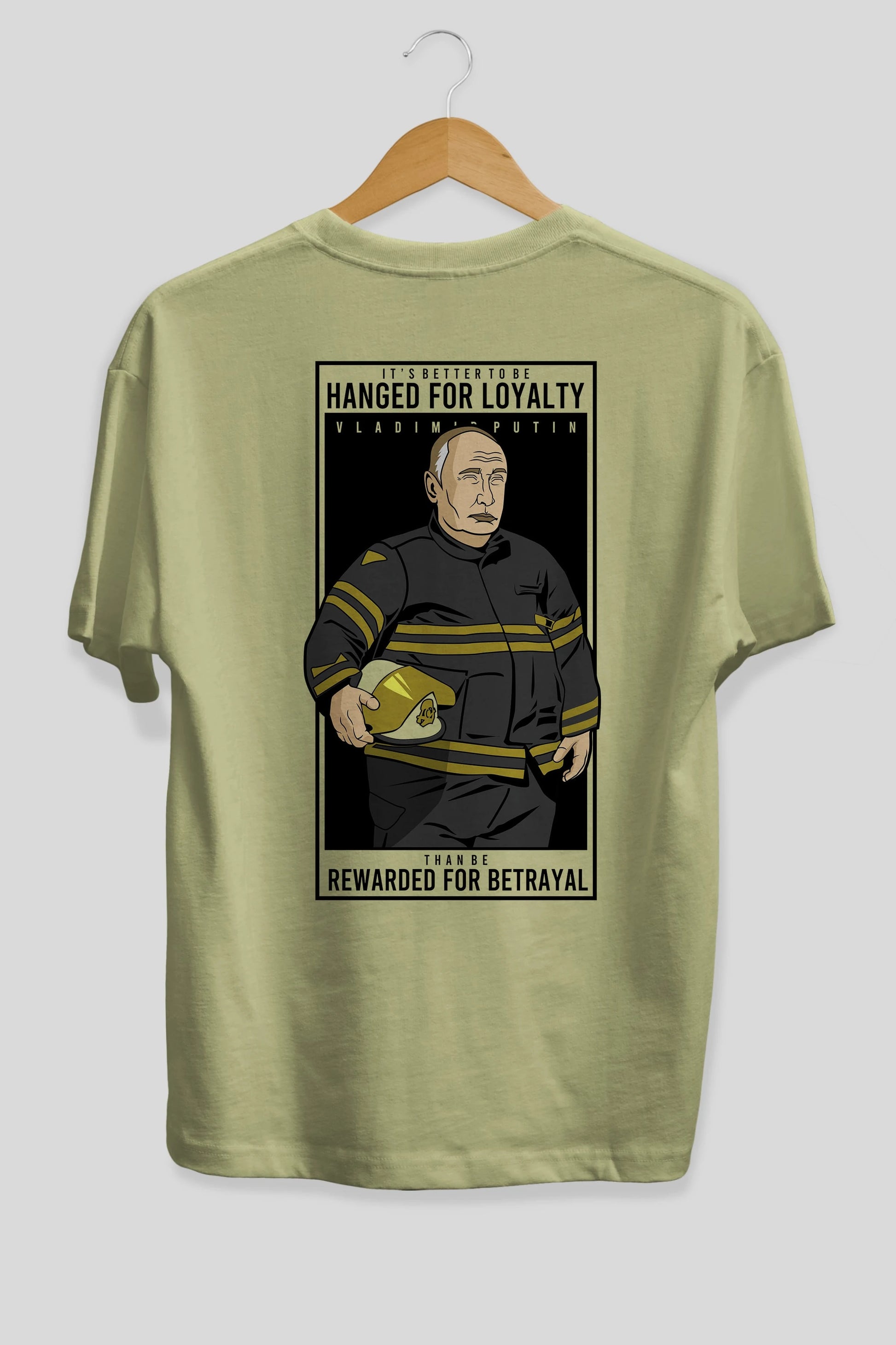 Putin Fireman Arka Baskılı Oversize t-shirt Erkek Kadın Unisex %100 Pamuk tişort