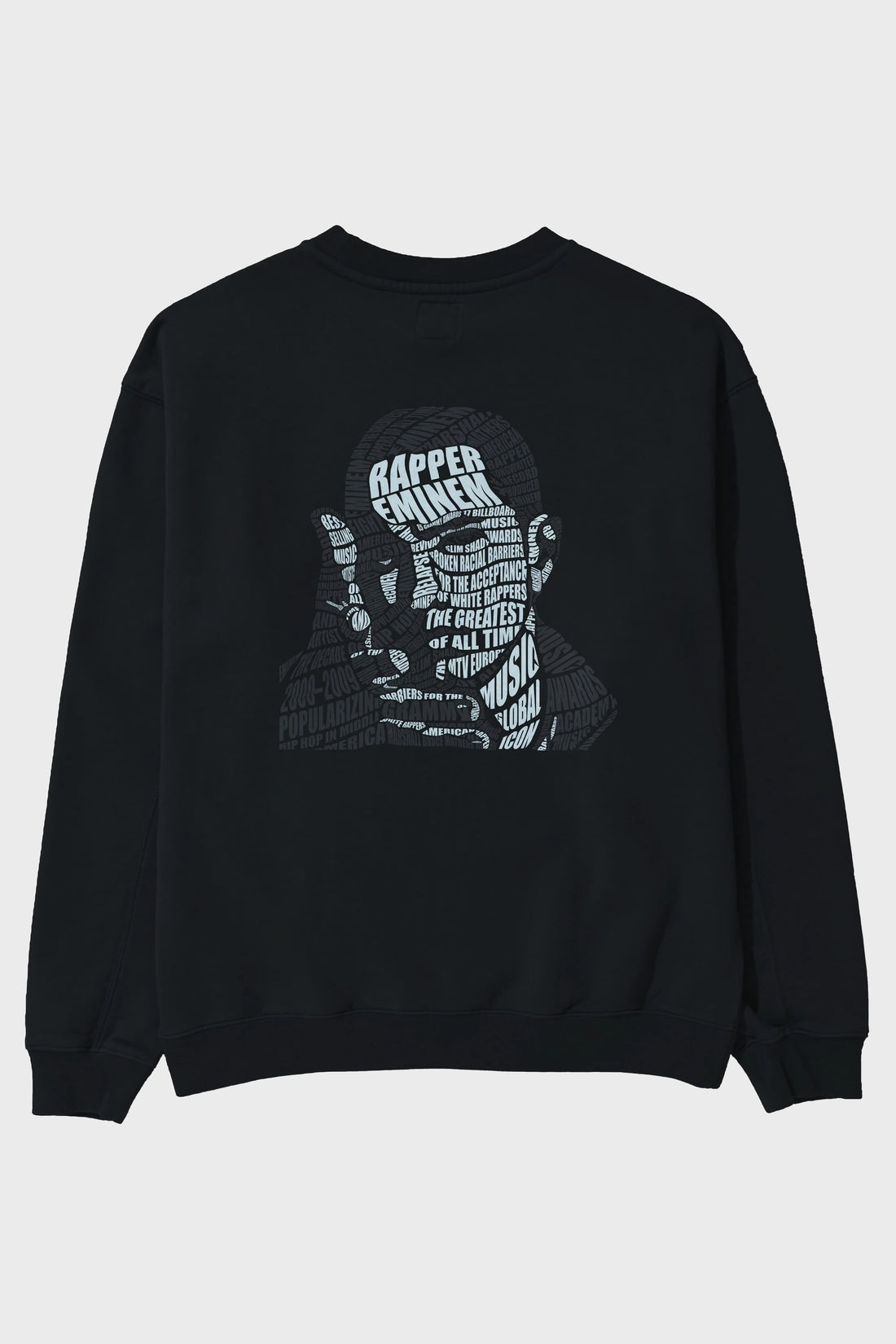 Eminem Calligram Arka Baskılı Oversize Sweatshirt Erkek Kadın Unisex