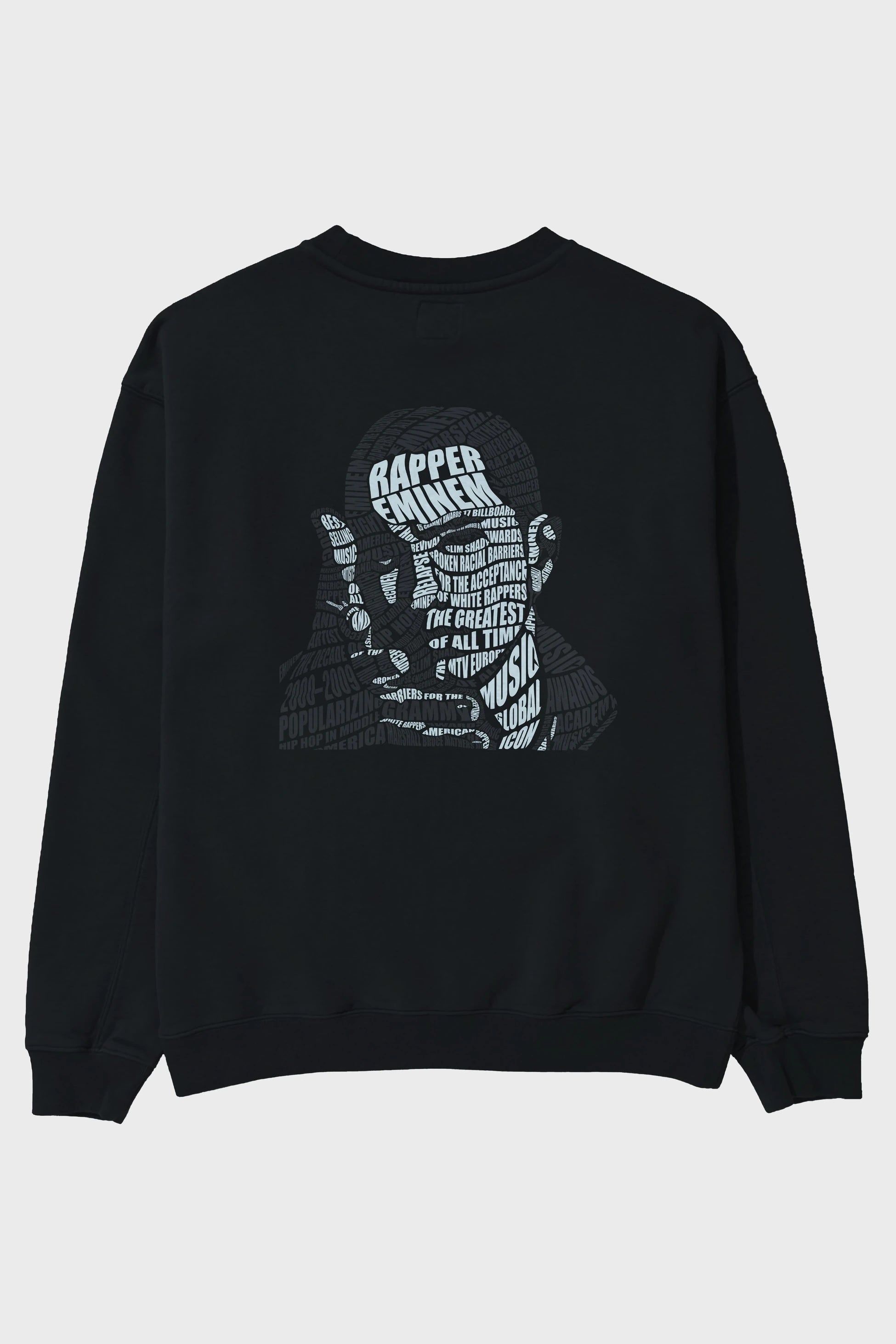 Eminem Calligram Arka Baskılı Oversize Sweatshirt Erkek Kadın Unisex