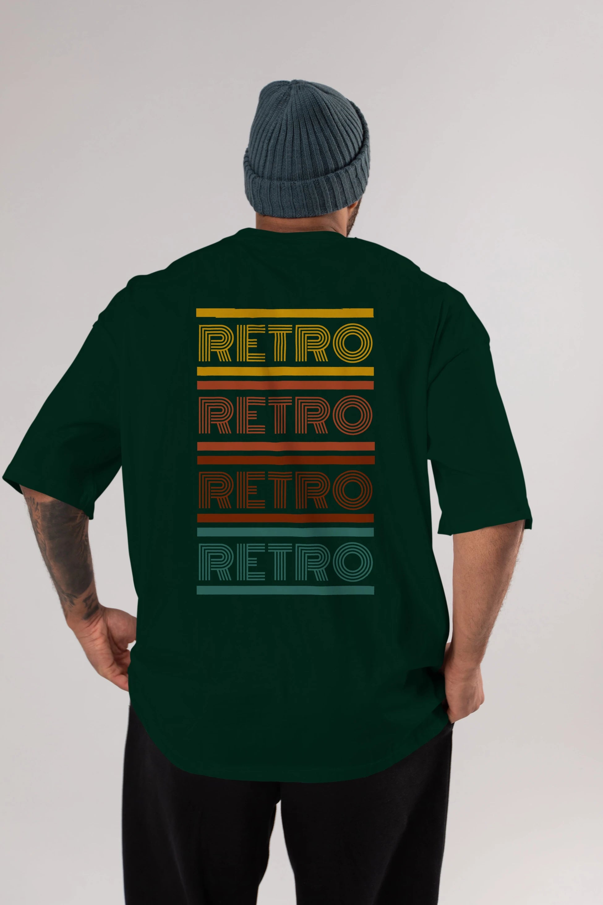 Retro Yazılı Arka Baskılı Oversize t-shirt Erkek Kadın Unisex