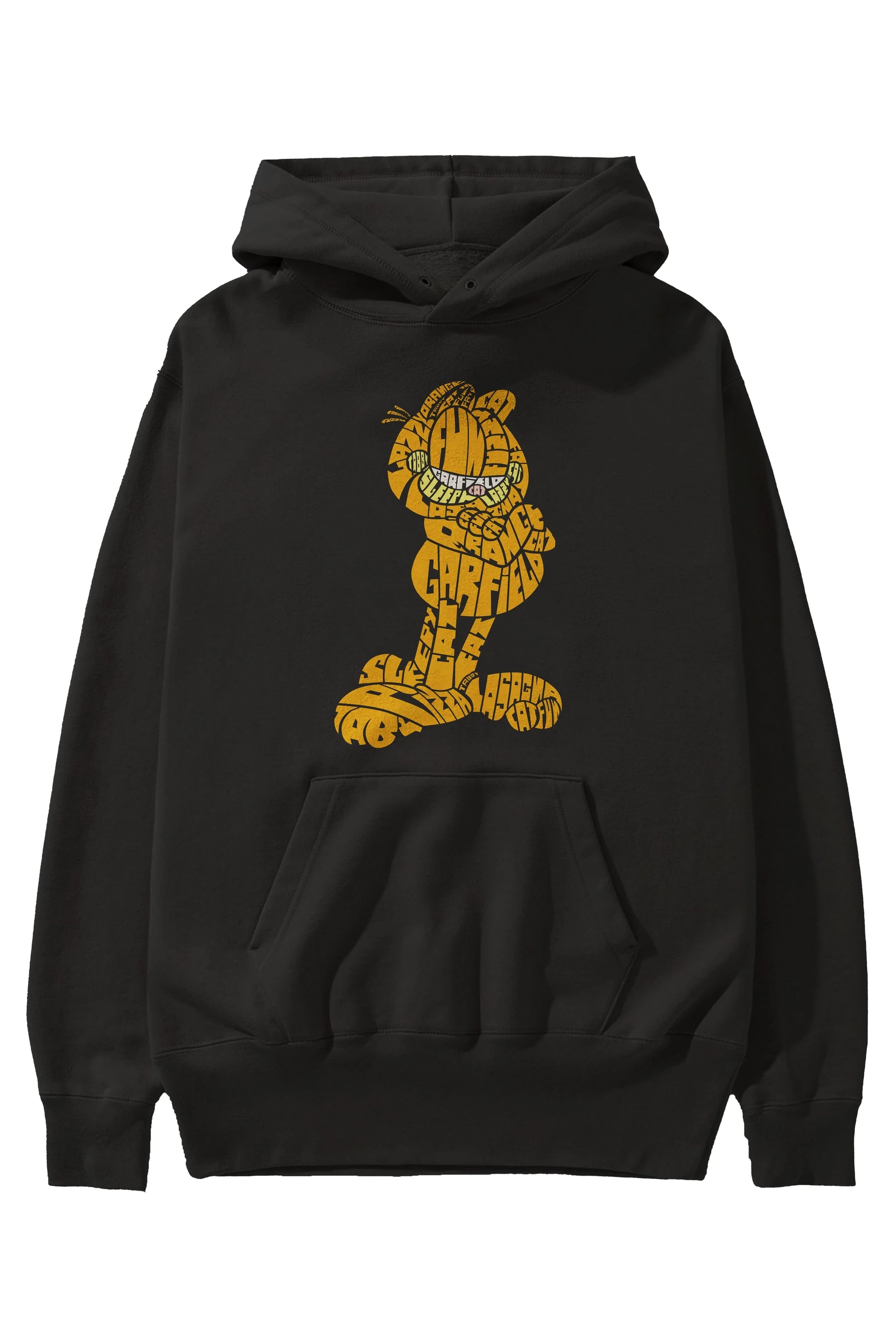 Garfield Ön Baskılı Hoodie Oversize Kapüşonlu Sweatshirt Erkek Kadın Unisex