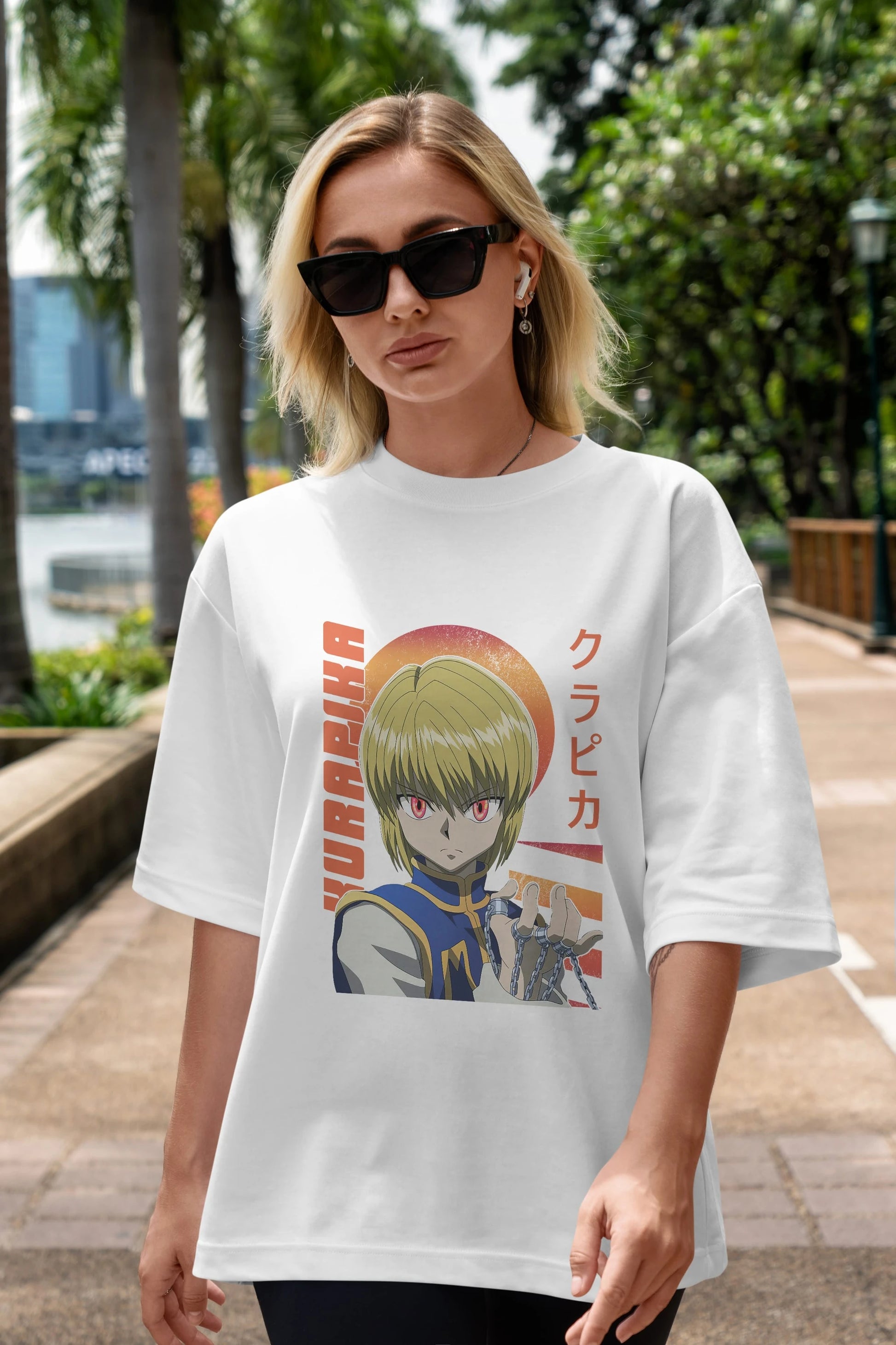 Kurapika 5 (2) Anime Ön Baskılı Oversize t-shirt %100 pamuk Erkek Kadın Unisex