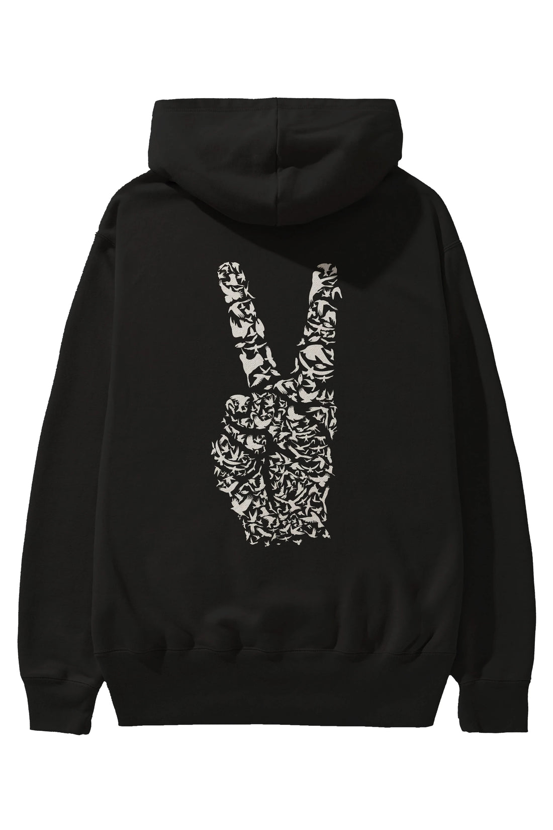 Peace Arka Baskılı Hoodie Oversize Kapüşonlu Sweatshirt Erkek Kadın Unisex