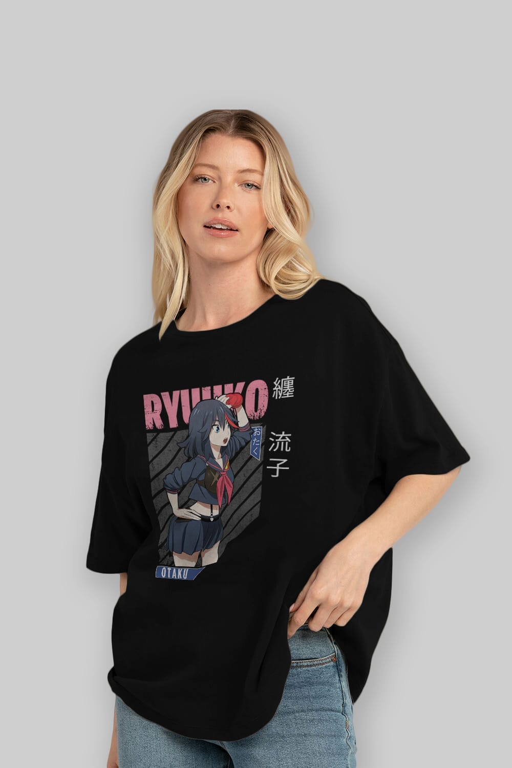 Ryuuko Matoi 6 Anime Ön Baskılı Oversize t-shirt %100 pamuk Erkek Kadın Unisex