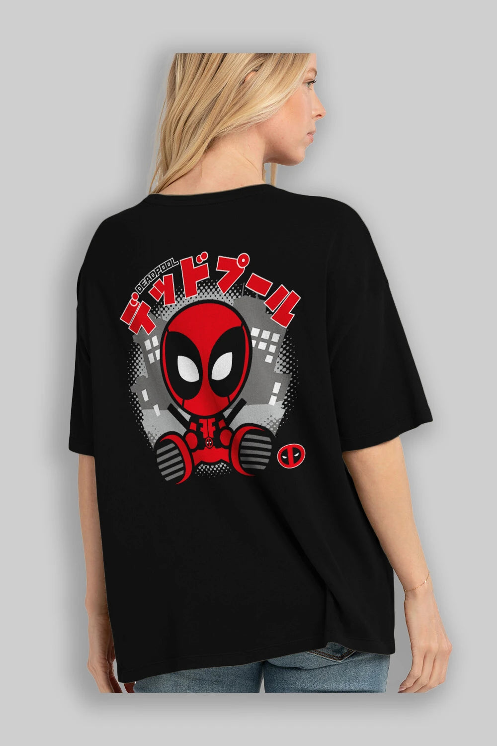 Deadpool (15) Arka Baskılı Oversize t-shirt Erkek Kadın Unisex %100 Pamuk Bisiklet Yaka tişort