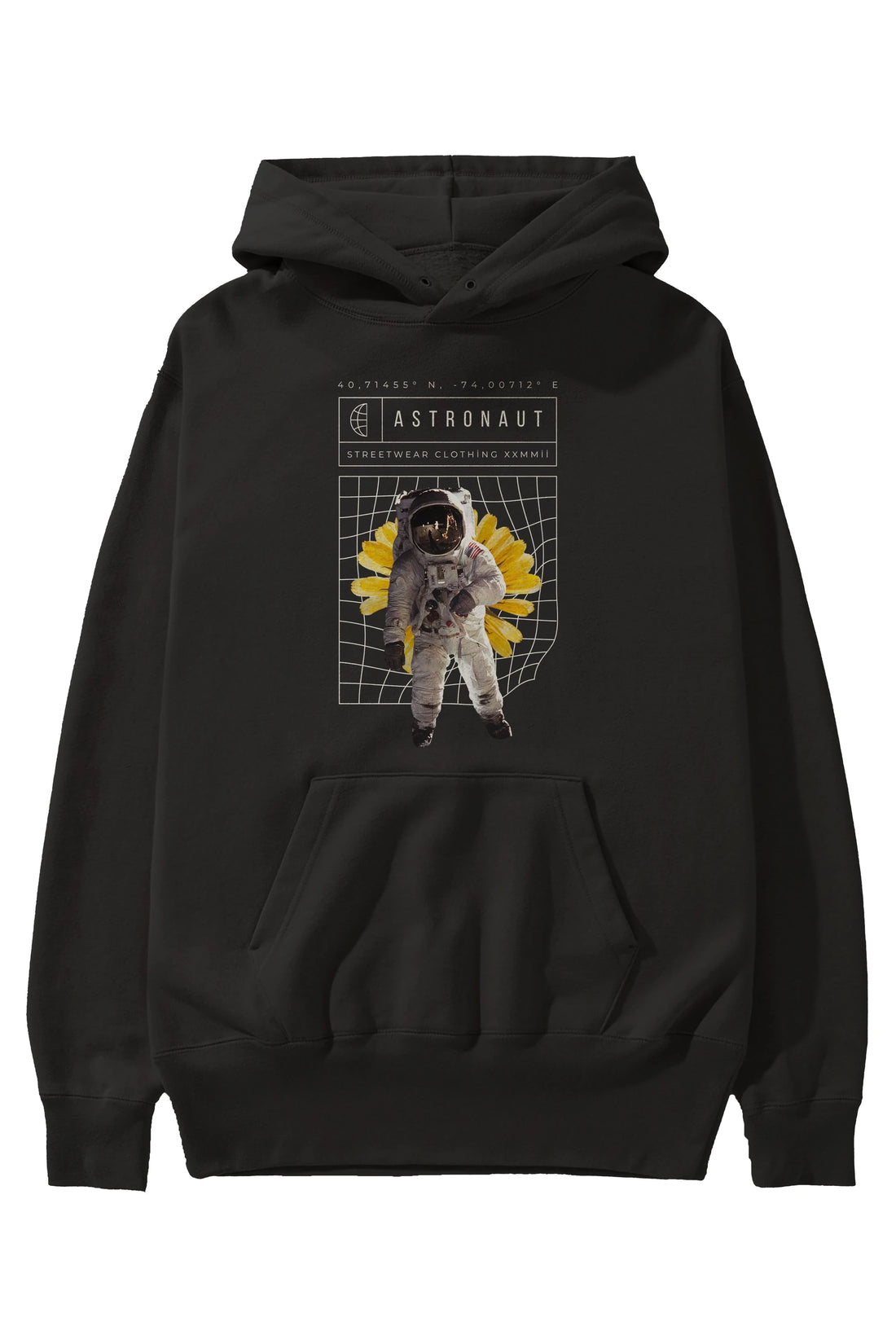 Astronaut Streetwear Ön Baskılı Oversize Hoodie Kapüşonlu Sweatshirt Erkek Kadın Unisex